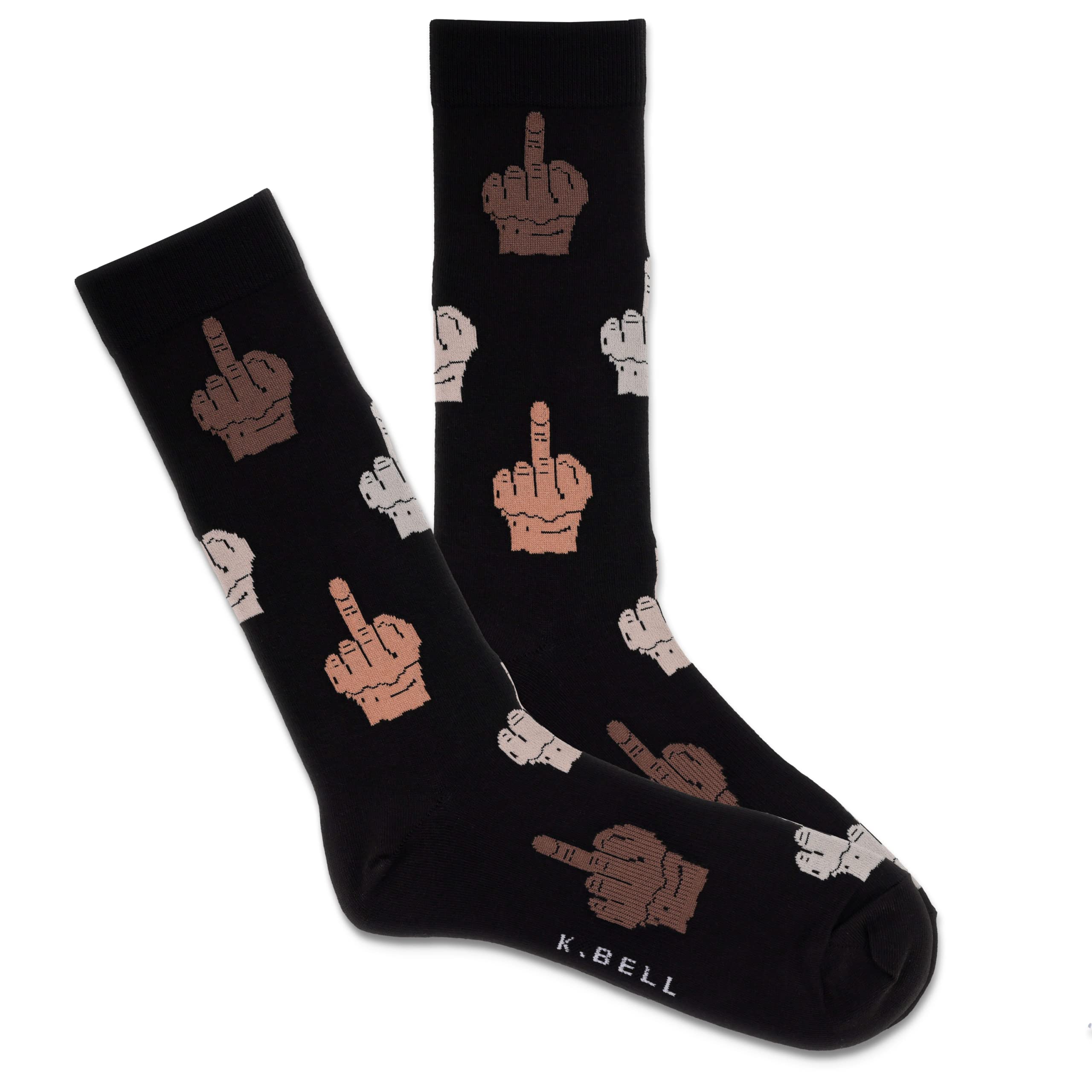 K. Bell Men's Fun Conversation Starter Crew Socks - 1 Pair - Cool & Funny Pop Culture Gift Socks for Gag Gifts, White Elephant, Stocking Stuffers & Novelty Gifts