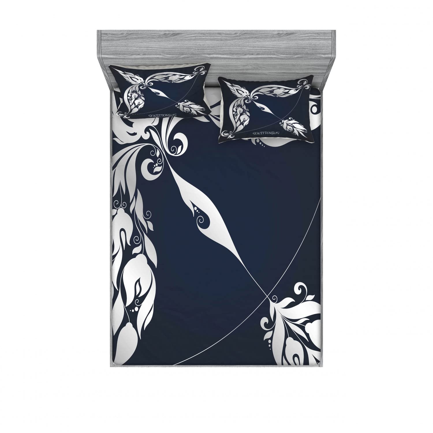 Ambesonne Planetary 2-Pack Queen Size Fitted Sheet & Pillow Sham Set - Space Theme Bedding with Grey and Blue Planetary Impacts Design - Includes 2 Fitted Sheets & 4 Pillowcases - Perfect for Astronomy Lovers' Bedroom Decor & Sci-Fi Themed Rooms