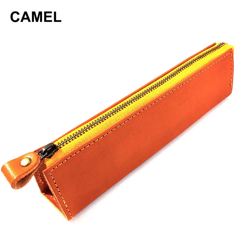 Premium Tochigi Leather Pencil Case - Handcrafted Japanese Genuine Leather Pen Holder for Students & Professionals - Perfect for Office, School & Travel Organization