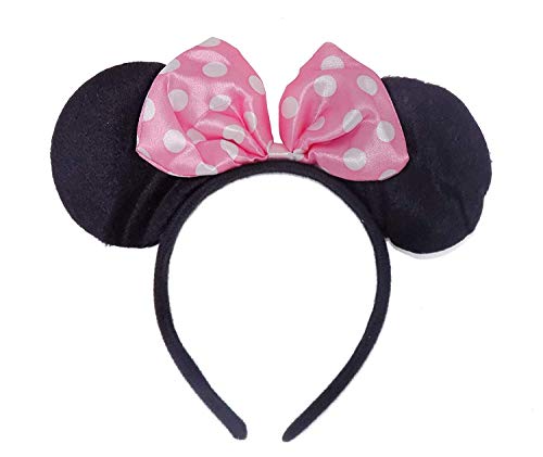 Wizme Cartoon Ear Design Hair Bands for Kids & Baby Girls - Soft Stretch Headbands for Toddlers (Pink, 10g, Pack of 1) - Perfect for School, Parties & Daily Hair Accessories