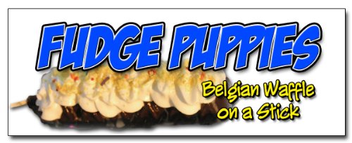 24-Inch Fudge Puppies Decal Sticker - Cute Puppy Belgian Waffle Design - Waterproof Vinyl for Laptops, Cars, Tumblers & DIY Crafts