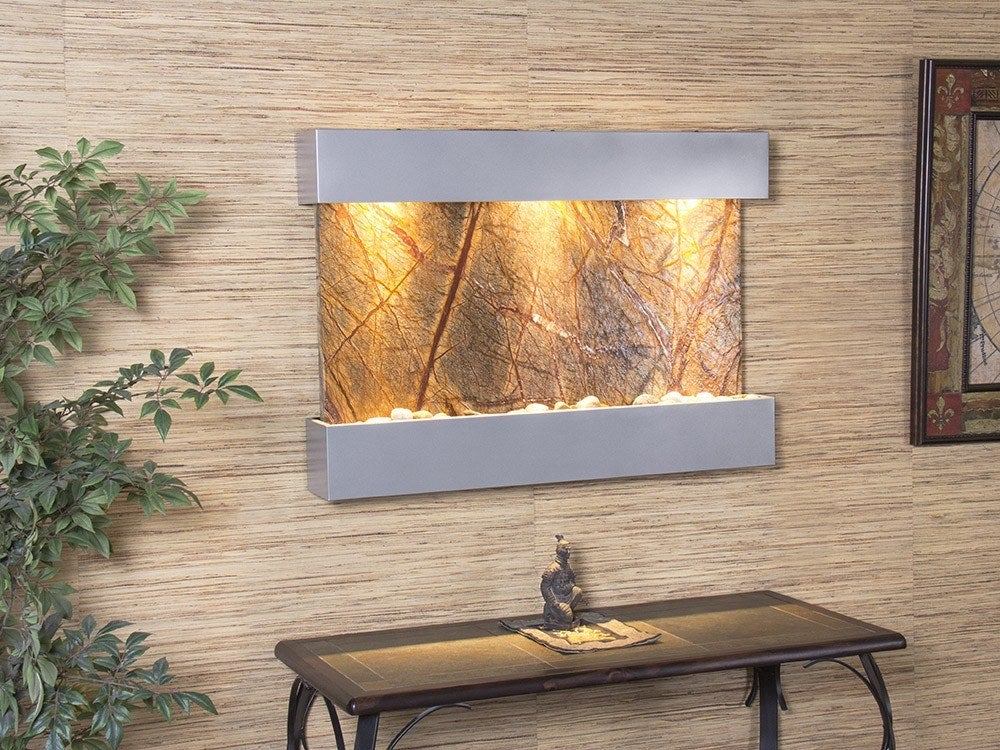 Adagio Reflection Creek Silver Metallic Brown Marble Tile RCS4506 - Premium Bathroom & Kitchen Backsplash, Flooring, and Wall Decor