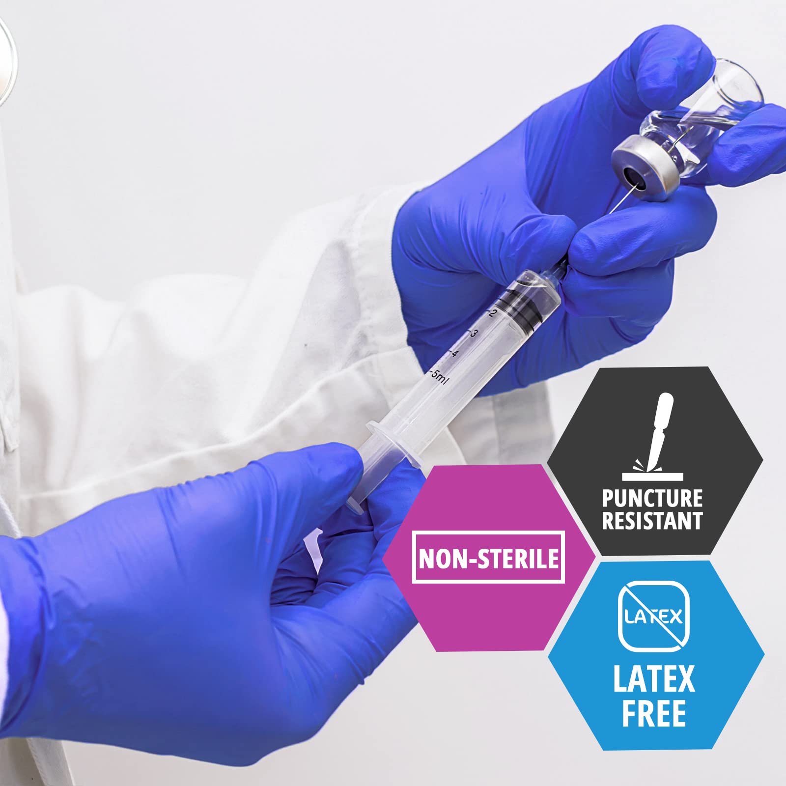 MED PRIDE Nitrile Exam Gloves - Powder-Free, Latex-Free Disposable Medical Gloves (300 Count) - Ideal for Doctors, Nurses, Hospitals, Clinics & Home Use - Perfect for Medical Exams, Food Handling & Cleaning