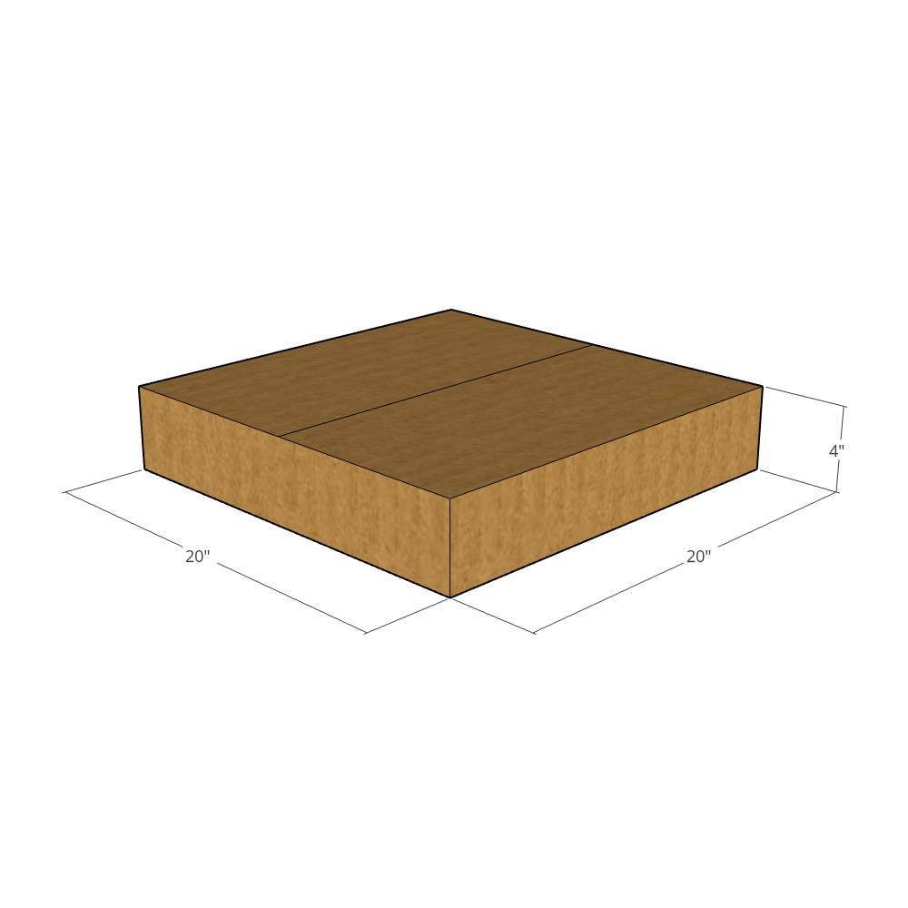 20x20x4 Inch 175 LBS ECT 32 Corrugated Shipping Boxes - Heavy Duty Moving & Storage Cartons for Ecommerce, Packing, and Shipping