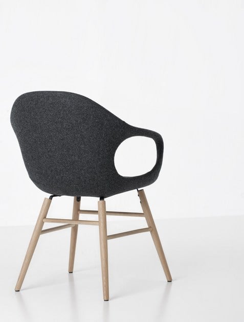 ELEPHANT Wooden Base Fabric Upholstered Chair - Comfortable Dining Chair for Kitchen, Living Room & Office - Modern Home Furniture with Sturdy Wood Frame & Soft Fabric Seat