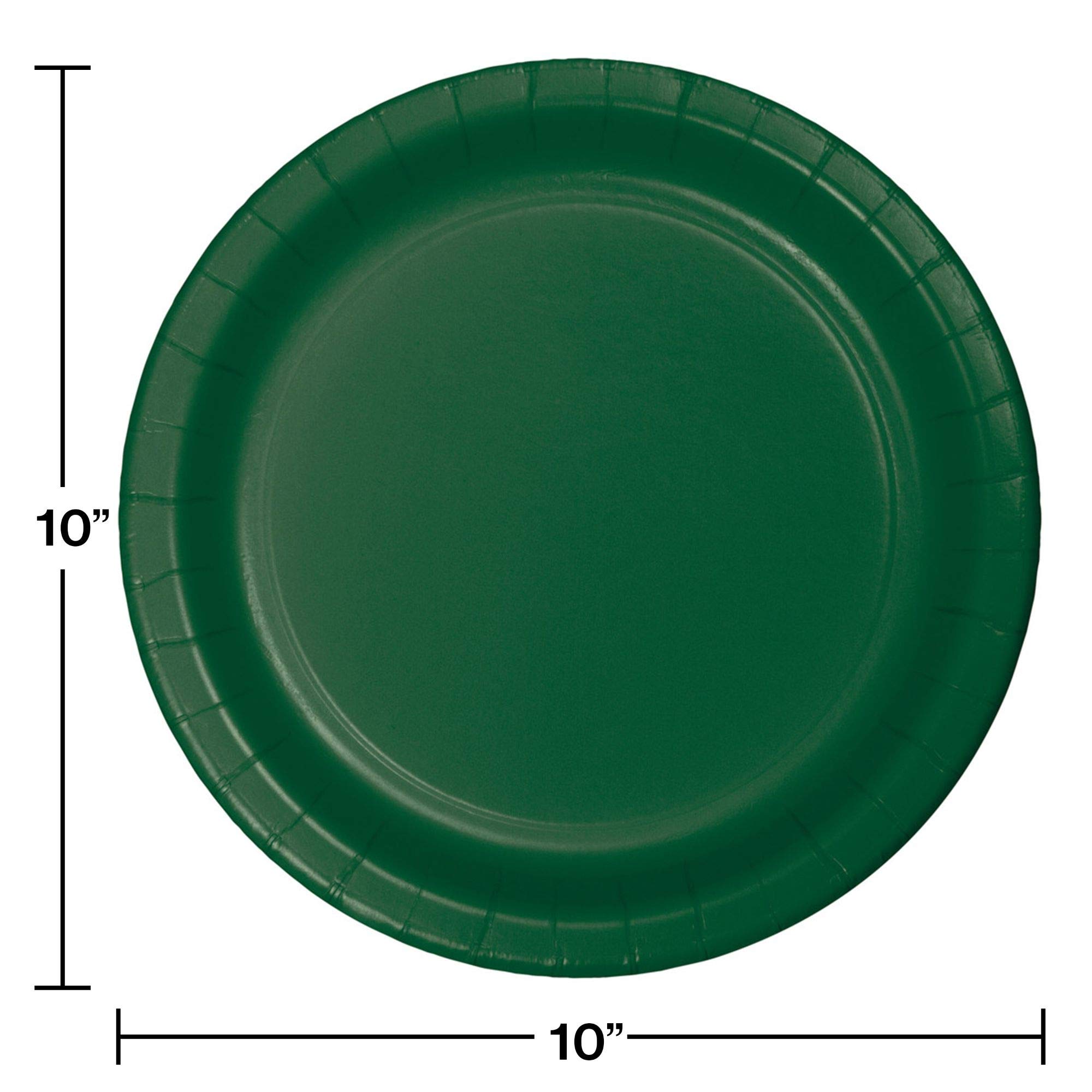 240 Pack Hunter Green Disposable Paper Plates 10 Inch - Elegant Dinner Party, Banquet, Picnic & BBQ Disposable Tableware for Weddings, Birthdays & Events