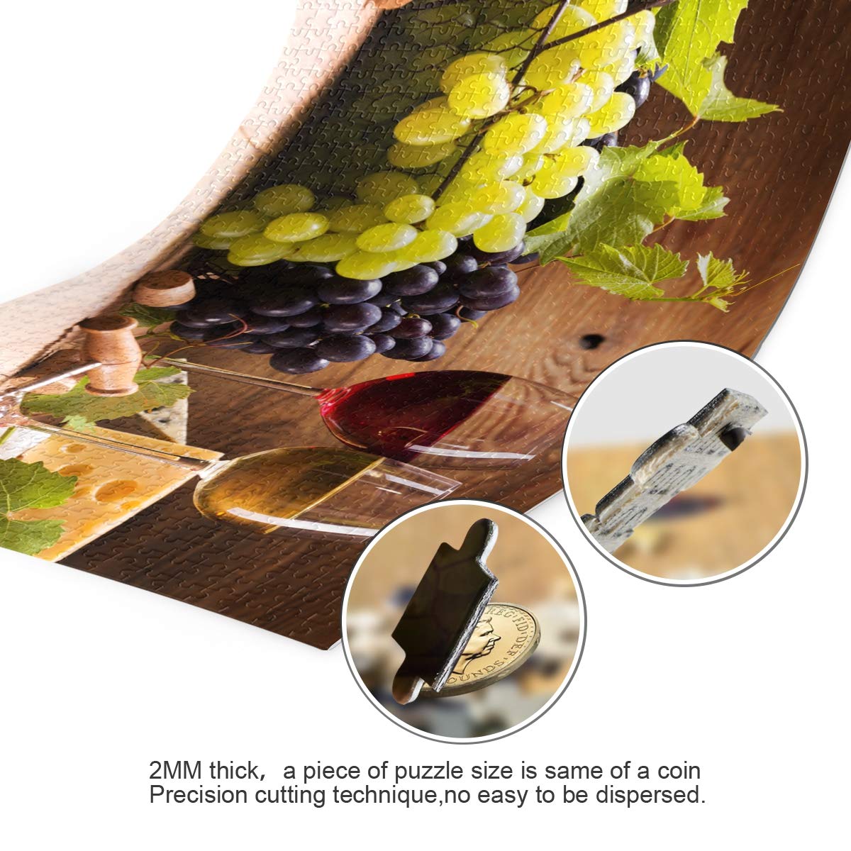 500-Piece Jigsaw Puzzle - Wine & Grapes Theme - Challenging Puzzle for Adults & Kids - Perfect DIY Gift for Family Game Night & Relaxation Activities