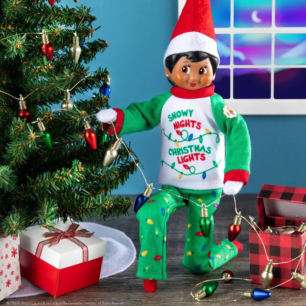 Claus Couture Snowy Night PJs for Elf on The Shelf Doll - Christmas Elf Costume Outfit (Elf Not Included) - Perfect for Holiday Decorations & Festive Family Traditions