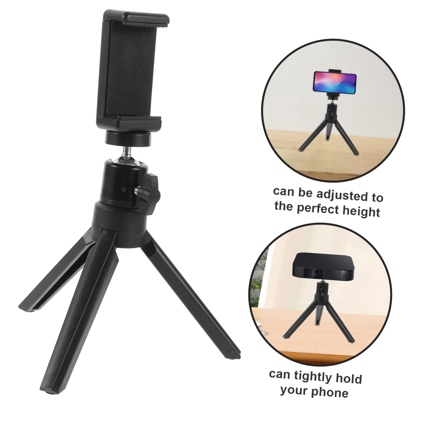 HOMSFOU Adjustable Phone Tripod Stand with Foldable Mini Projector Mount - Universal Phone Holder for Recording, Streaming & Photography - Perfect for Vlogging, TikTok, YouTube & Video Calls