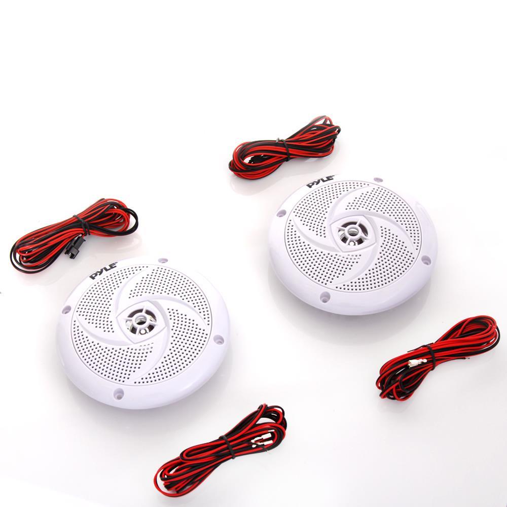 4'' Low Profile Marine LED Speakers - Waterproof Boat Audio System for Boats, Yachts & Outdoor Adventures