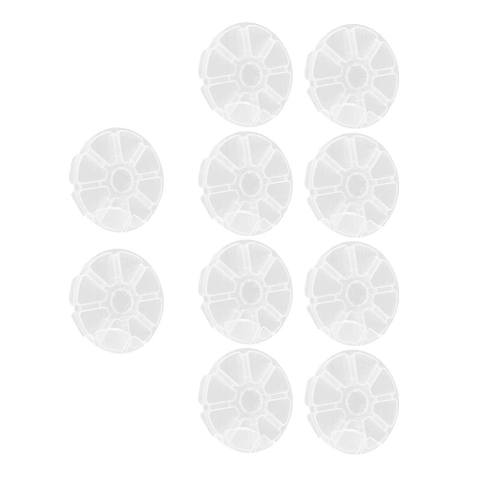 10-Piece White Plastic Desktop Pill Organizer Box with 8 Compartments - Perfect for Daily Medication, Vitamins, and Small Jewelry Storage