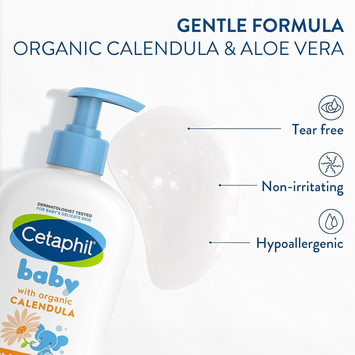 Cetaphil Baby Gift Pack - Gentle Baby Skincare Essentials Set - Fragrance-Free, Hypoallergenic, Dermatologist Recommended - 3-Piece Bundle for Newborns & Sensitive Skin - Perfect for Baby Showers & Daily Care