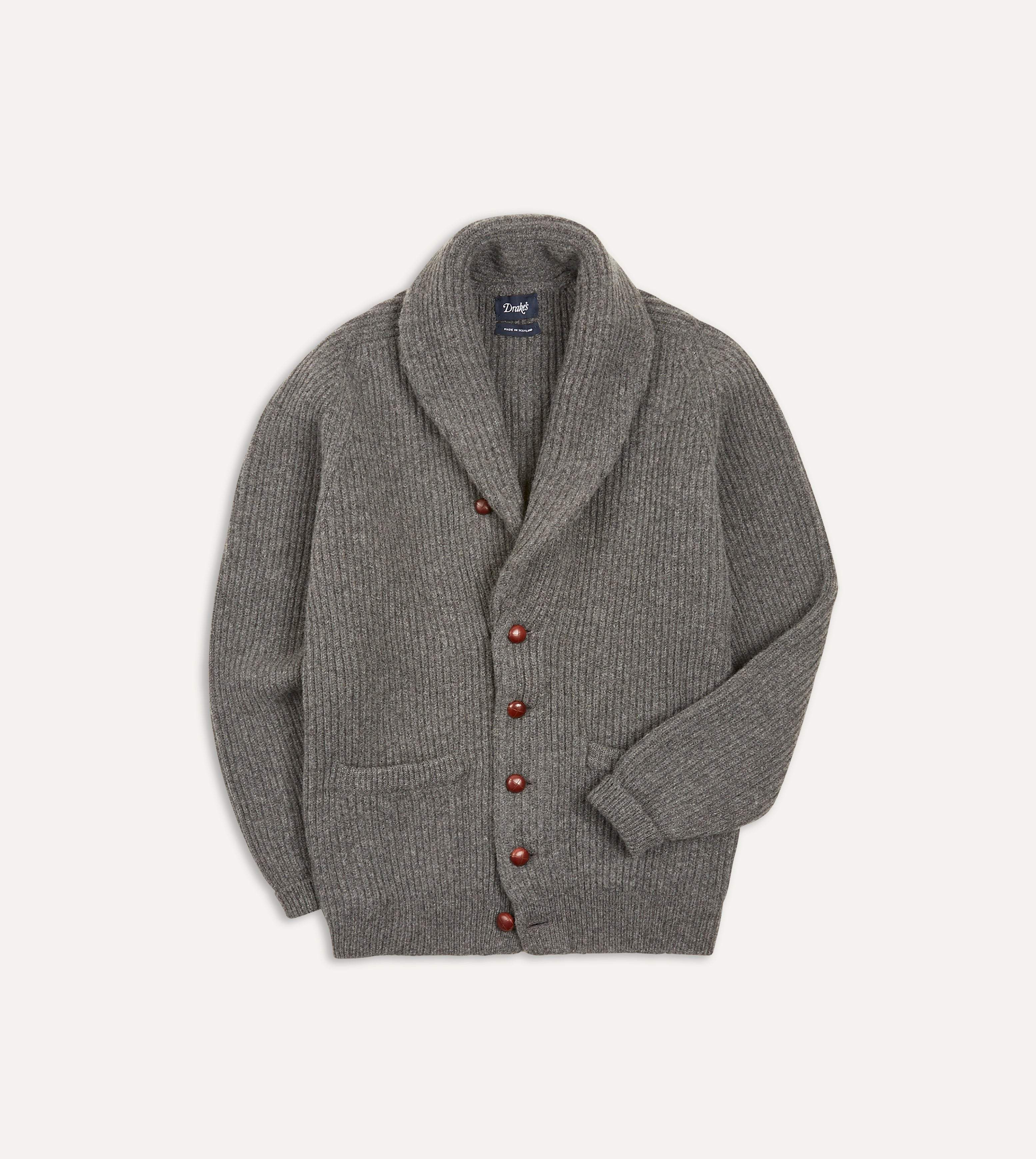 Soft Grey Lambswool Shawl Collar Cardigan Sweater for Women - Cozy Winter Pullover for Office, Date Night & Casual Outfits