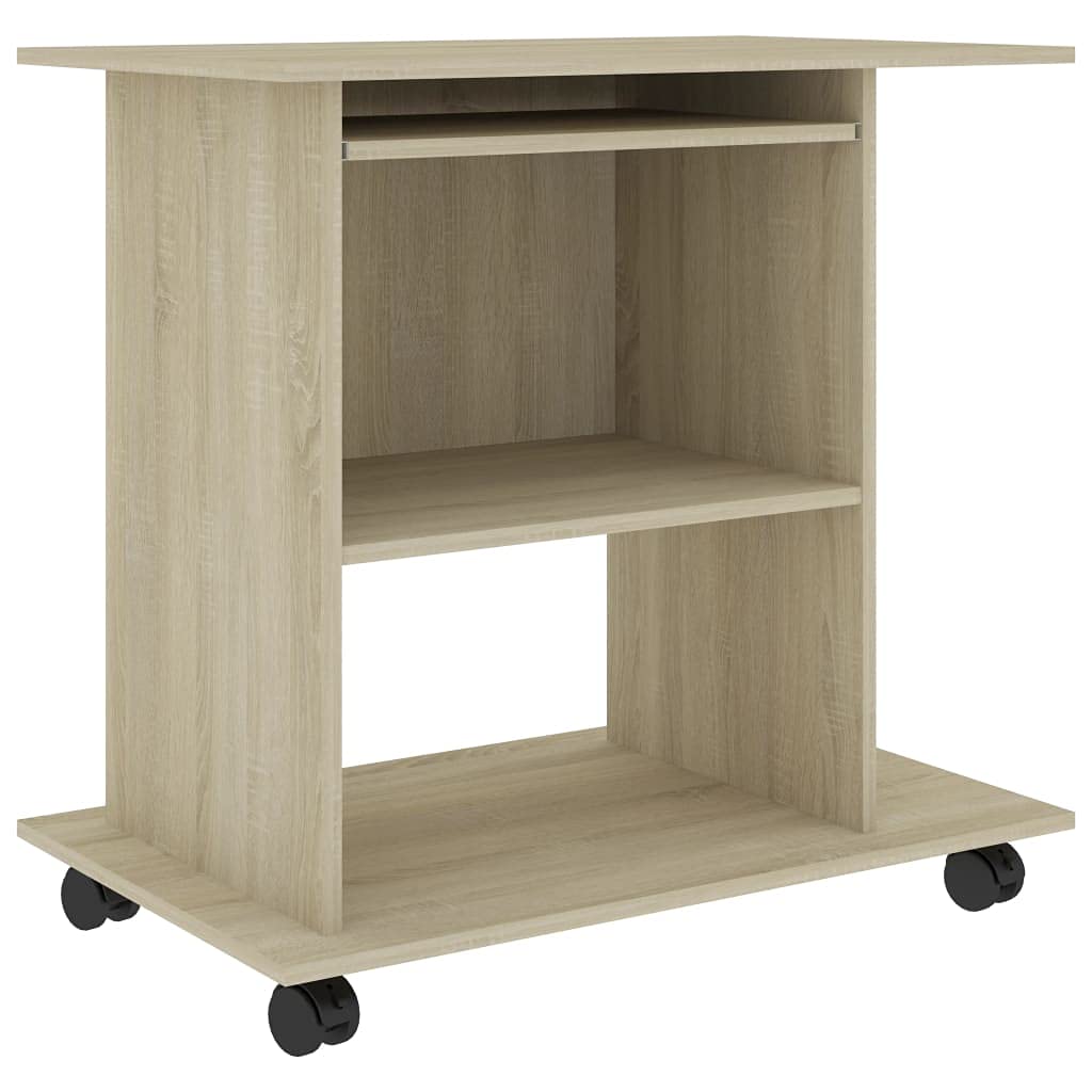 Modern Computer Desk with Storage & Casters - 31.5
