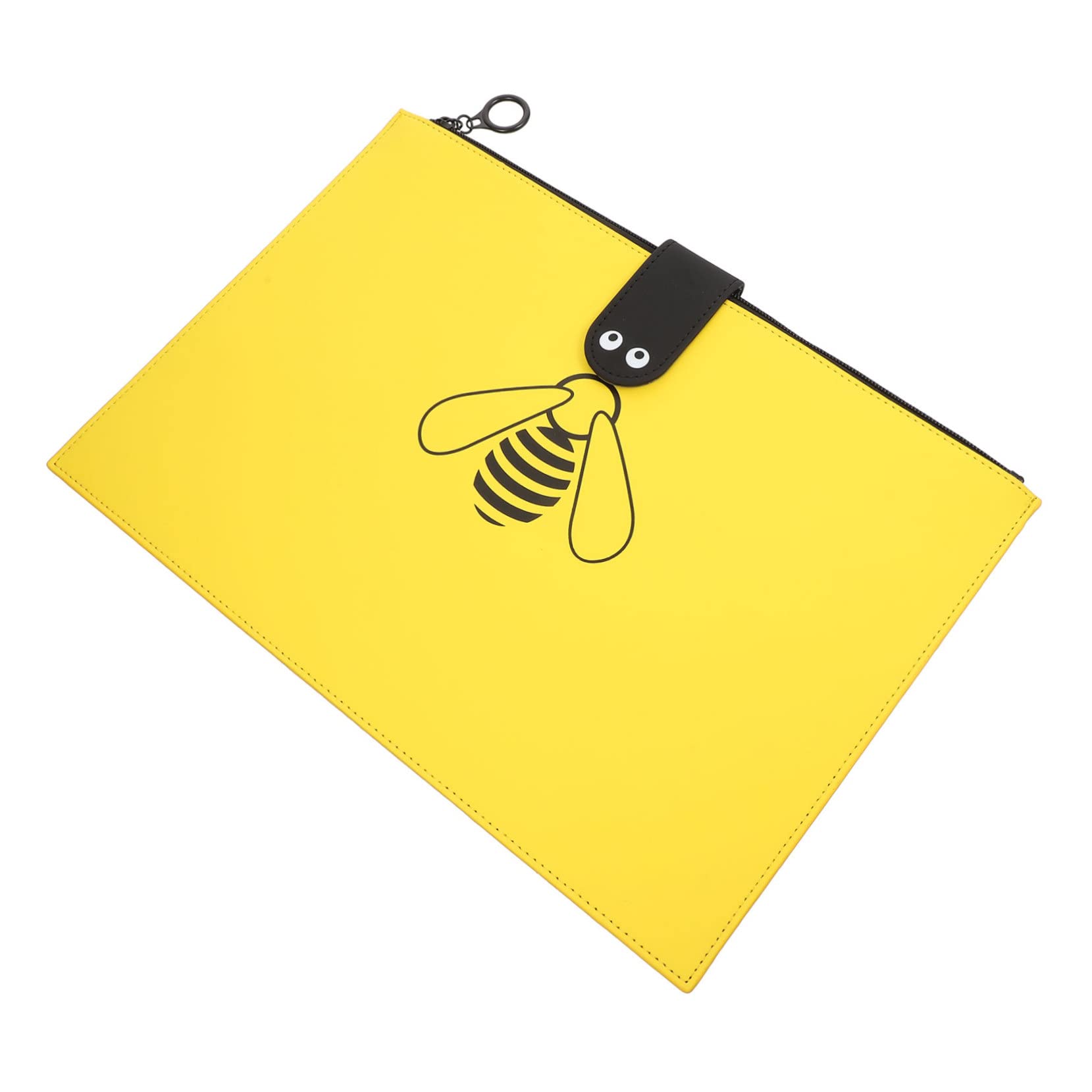 Angoily Office File Bag - Leather Document Organizer with Cartoon Design for Bills, Receipts & School Supplies | Portable File Folder Storage Pouch for Papers, Banknotes & Documents | Perfect for Office, School & Home Organization