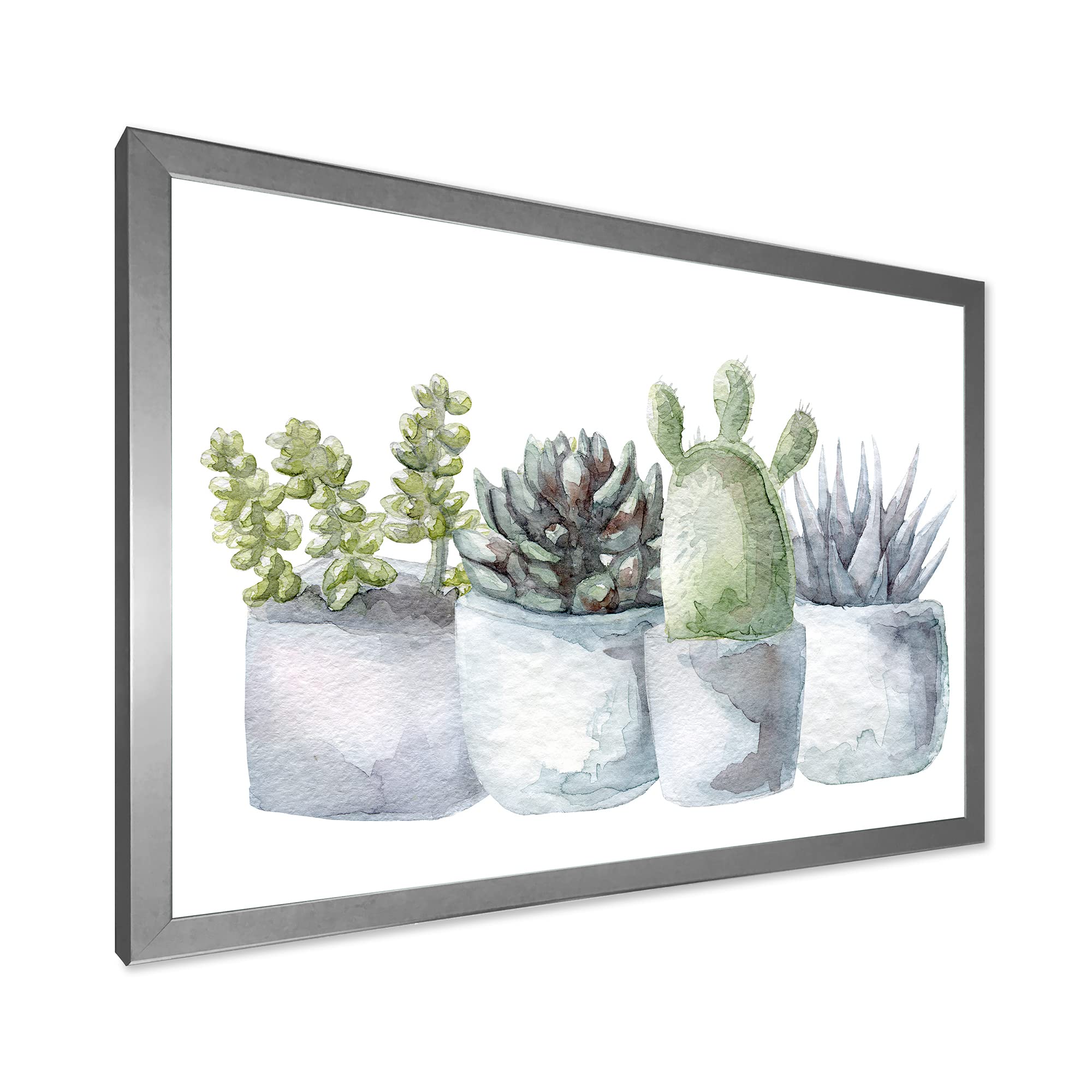 DesignQ Cactus and Succulent House Plants - Farmhouse Framed Wall Art Decor for Living Room, Bedroom & Office | Perfect Home & Gift Idea