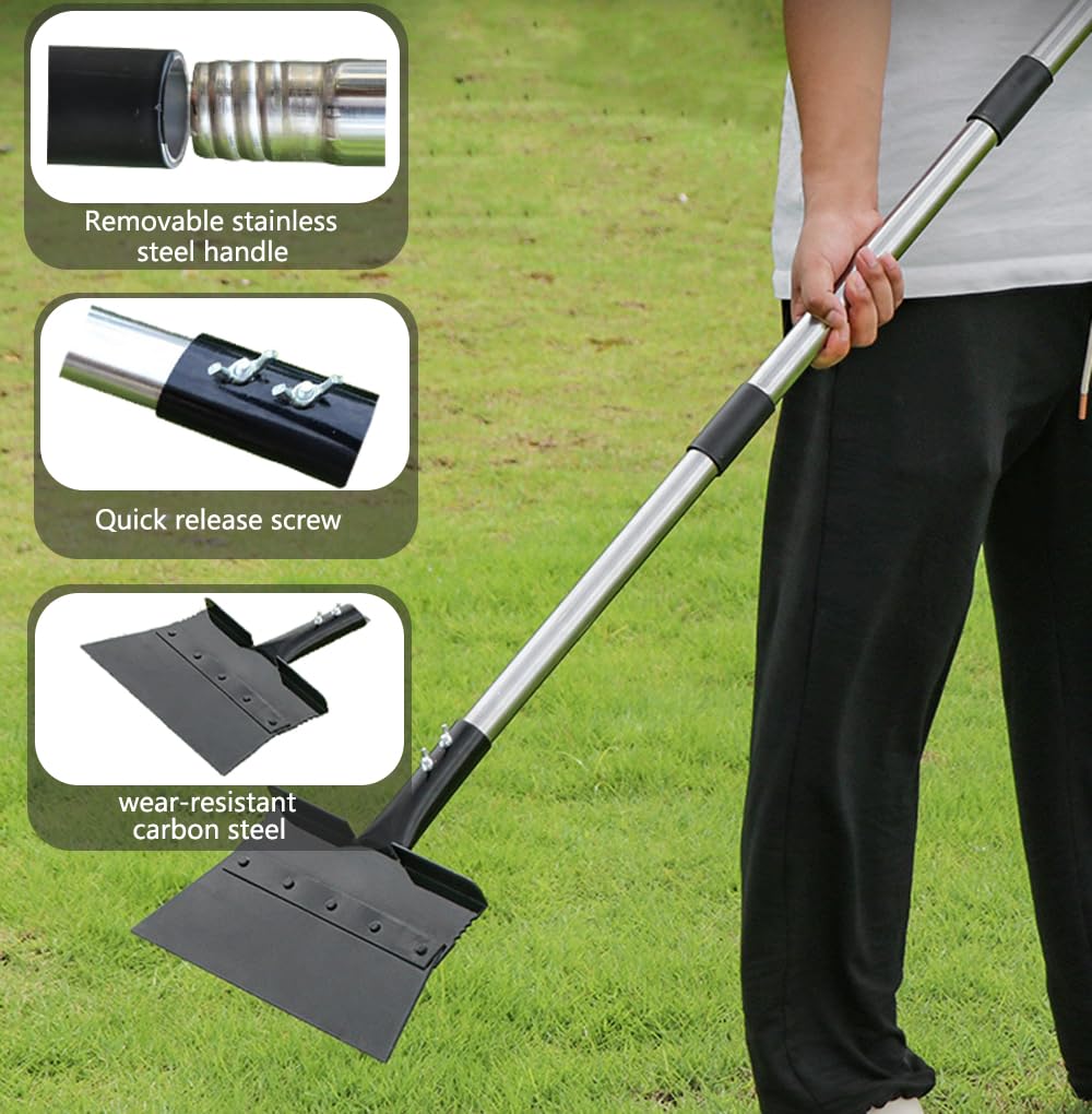 IRISFLY Heavy Duty Long Handle Garden Scraper Shovel - Multi-Purpose Cleaning Tool for Landscaping, Farm Weeding & Outdoor Camping | Durable Gardening Tool for Yard Work, Soil Removal & Camping Maintenance