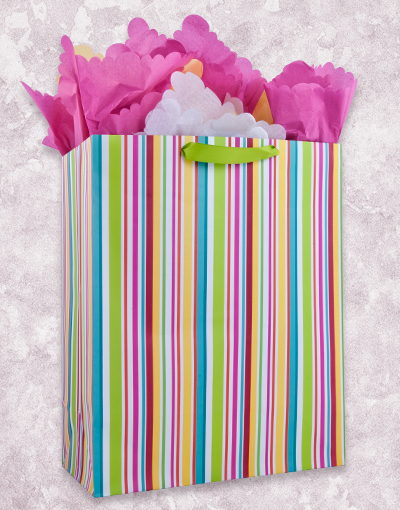 Premium Cabana Stripe Gift Bags - Elegant Party Favor Bags for Weddings, Birthdays & Baby Showers - Perfect for Gift Wrapping & Special Occasions