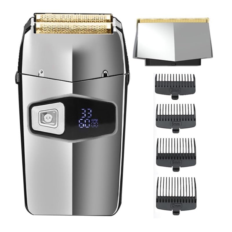 Professional Cordless Electric Razor for Men - Rechargeable Barber Shaver for Beard, Head & Body Hair - Perfect for Home, Travel & Salon Use