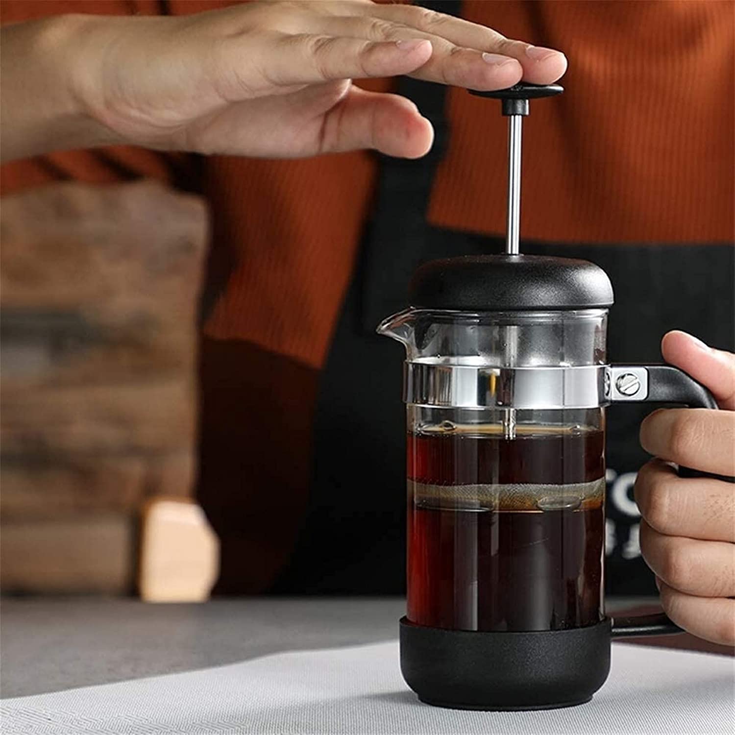 Premium French Press Coffee Maker - 12 oz/350ml Stainless Steel Tea Infuser for Rich Flavor | Ideal for Home, Office & Camping Brewing | Perfect Morning Coffee & Afternoon Tea Solution