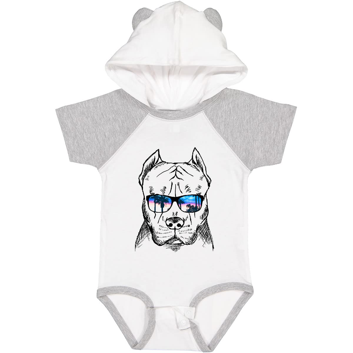 Inktastic Pitbull Sketch Portrait with Sunglasses Baby Bodysuit - Cute Dog Lover Outfit for Infants & Toddlers - Perfect for Playdates, Photo Shoots & Gifts
