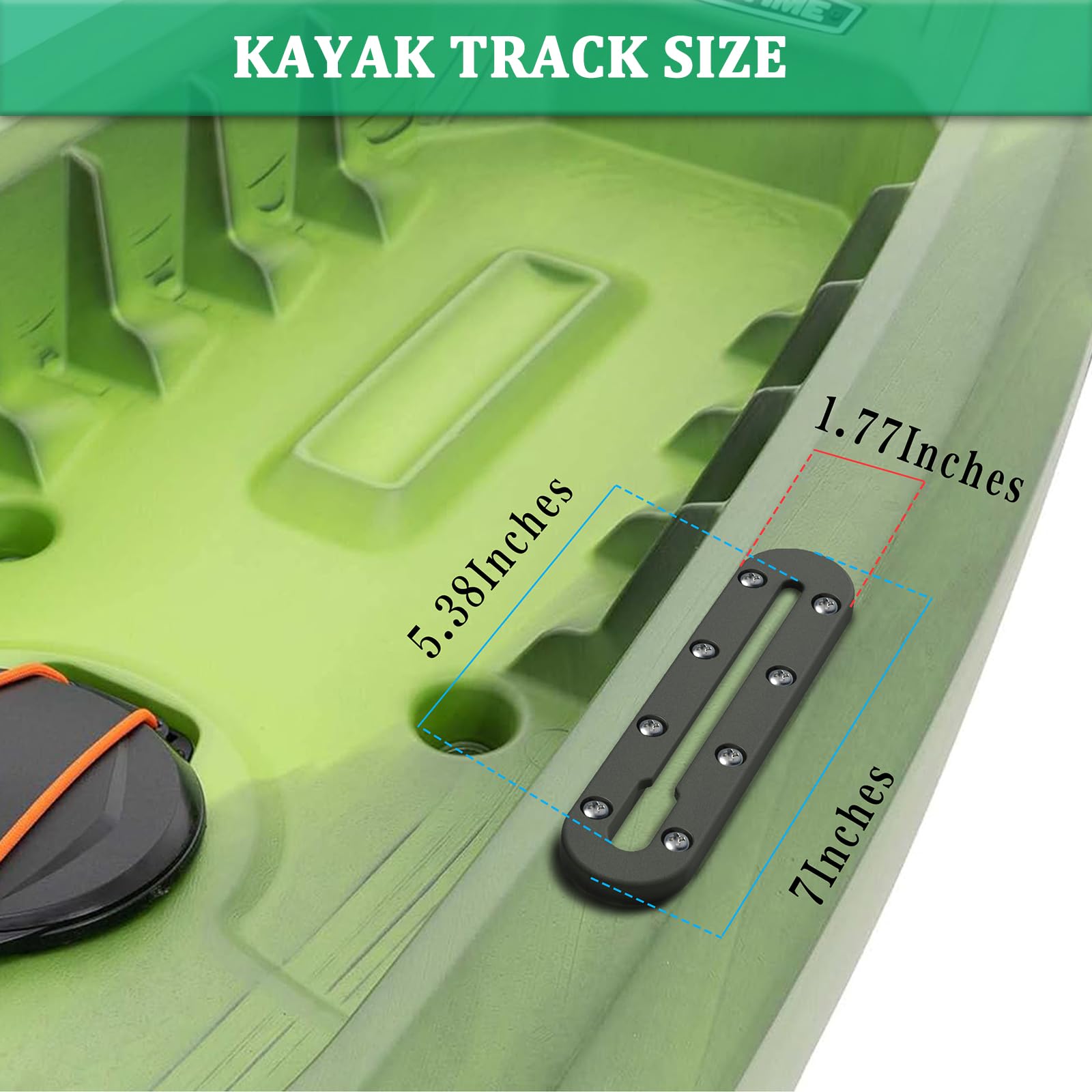 Premium Kayak Track System - Low Profile Kayak Rail & Accessories Mount Track for Fishing Rod Holder, Fish Finder, Cup Holder & Anchor Cleats | Perfect for Kayak Fishing & Outdoor Adventures