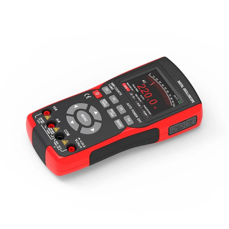 Digital Multimeter with True RMS, 10MHz Bandwidth & Data Storage Oscilloscope - Professional Electrical Testing Tool for Home, Lab and Industrial Use