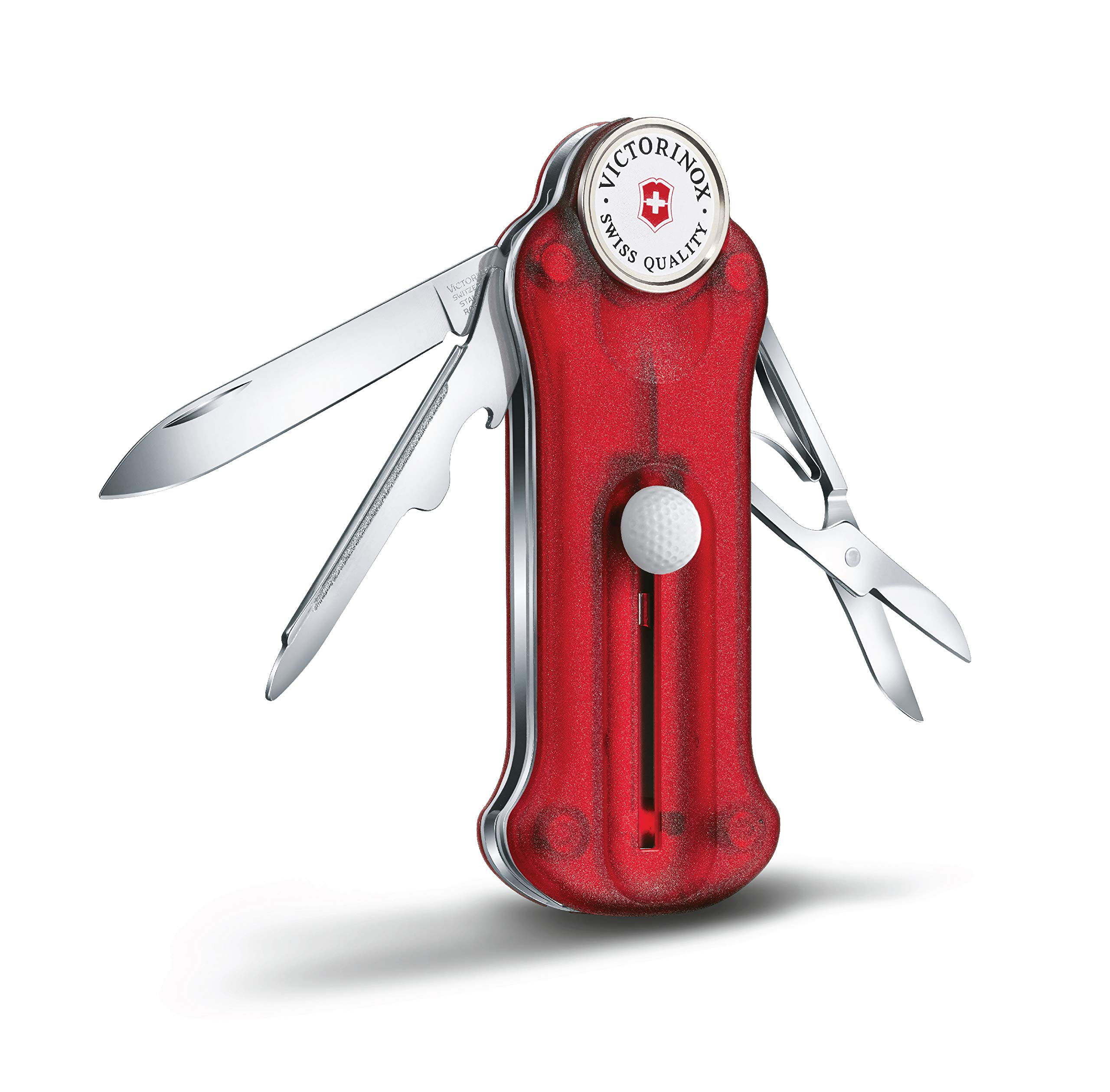 Victorinox Swiss Army Golf Multi-Tool with Stainless Steel Blades & Red Polyamide Handle - Compact Golf Accessories for On-Course Repairs & Outdoor Adventures