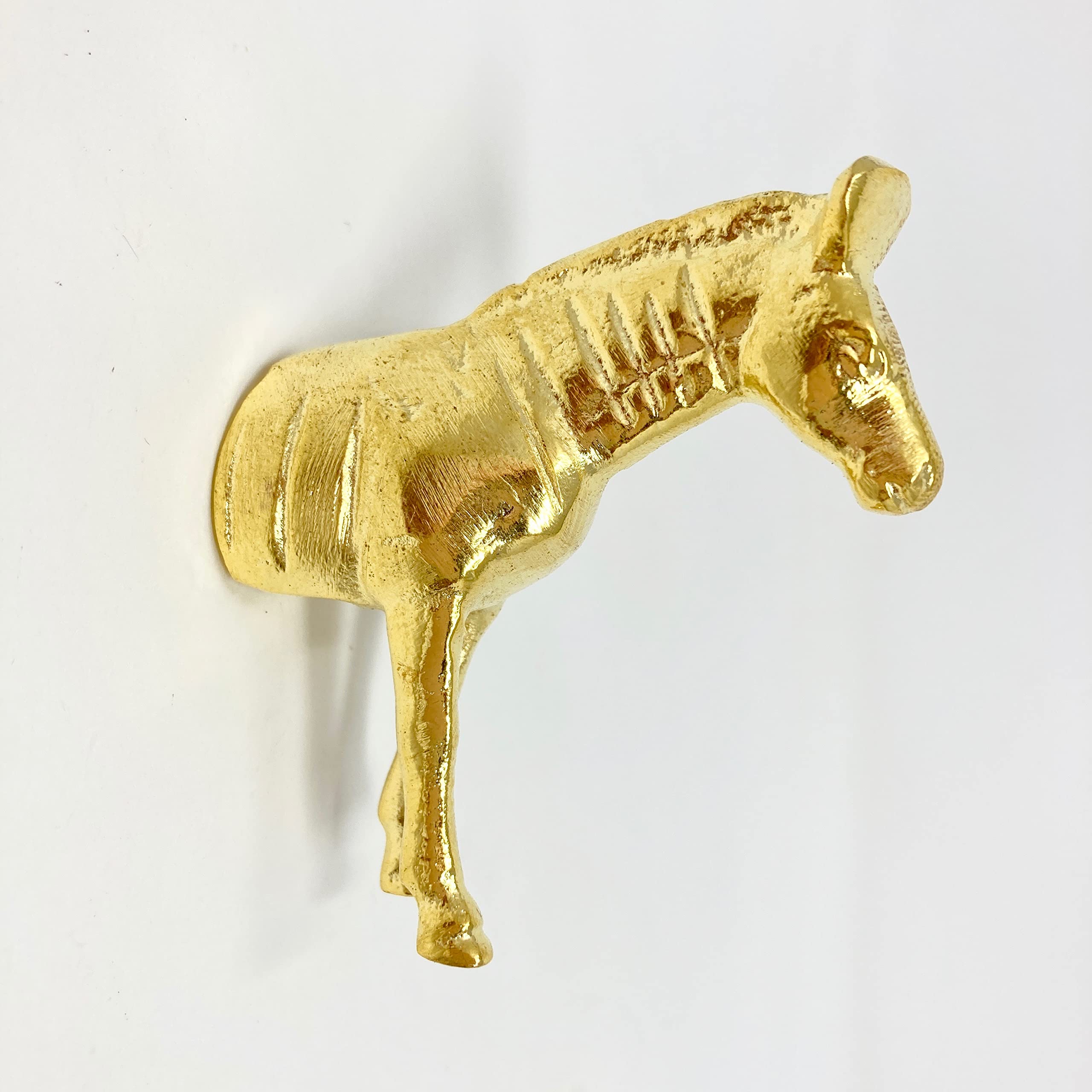 Gold Safari Animal Iron Metal Drawer Knobs - Zebra Design Cabinet Hardware for Dresser, Wardrobe & Furniture - Perfect for Jungle Theme Bedroom & Kids Room Decor