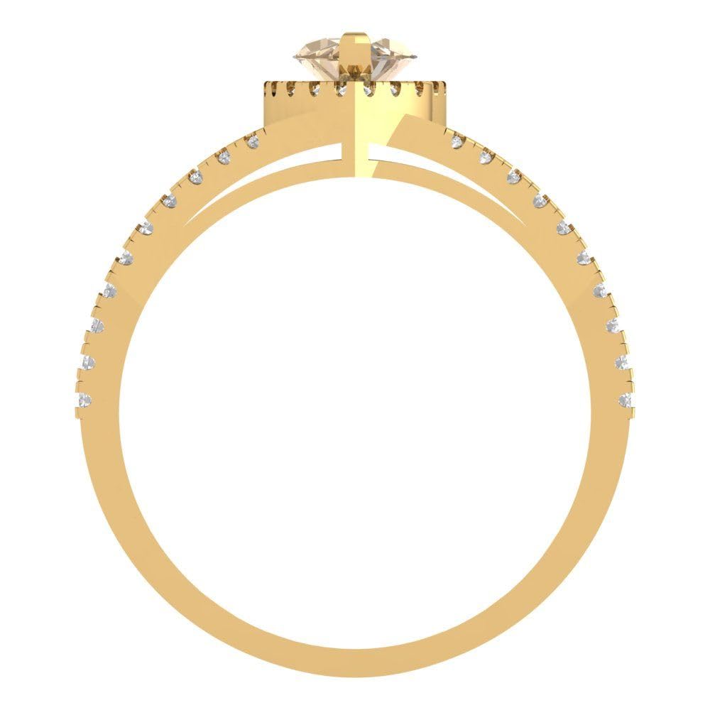 1.20ct Marquise Halo Moissanite Ring in 14k Gold for Engagement