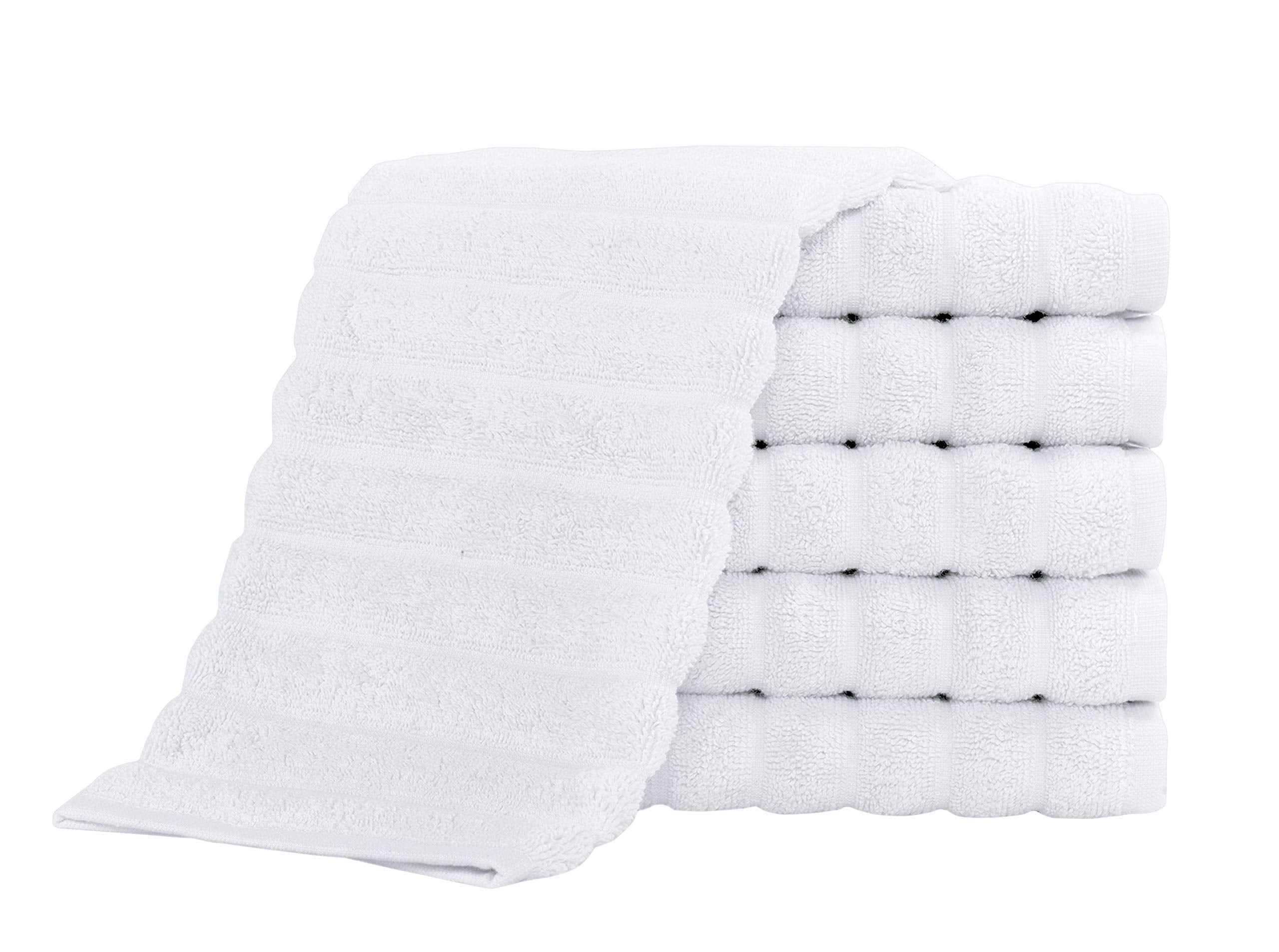 Premium 100% Turkish Cotton Washcloths Set of 6 - Ultra Absorbent & Quick Dry Face Towels | 13x13 Inches | Perfect for Spa, Gym, Hotel & Home Use - Soft Bath Towels for Facial Cleansing, Makeup Removal & Skincare Routine