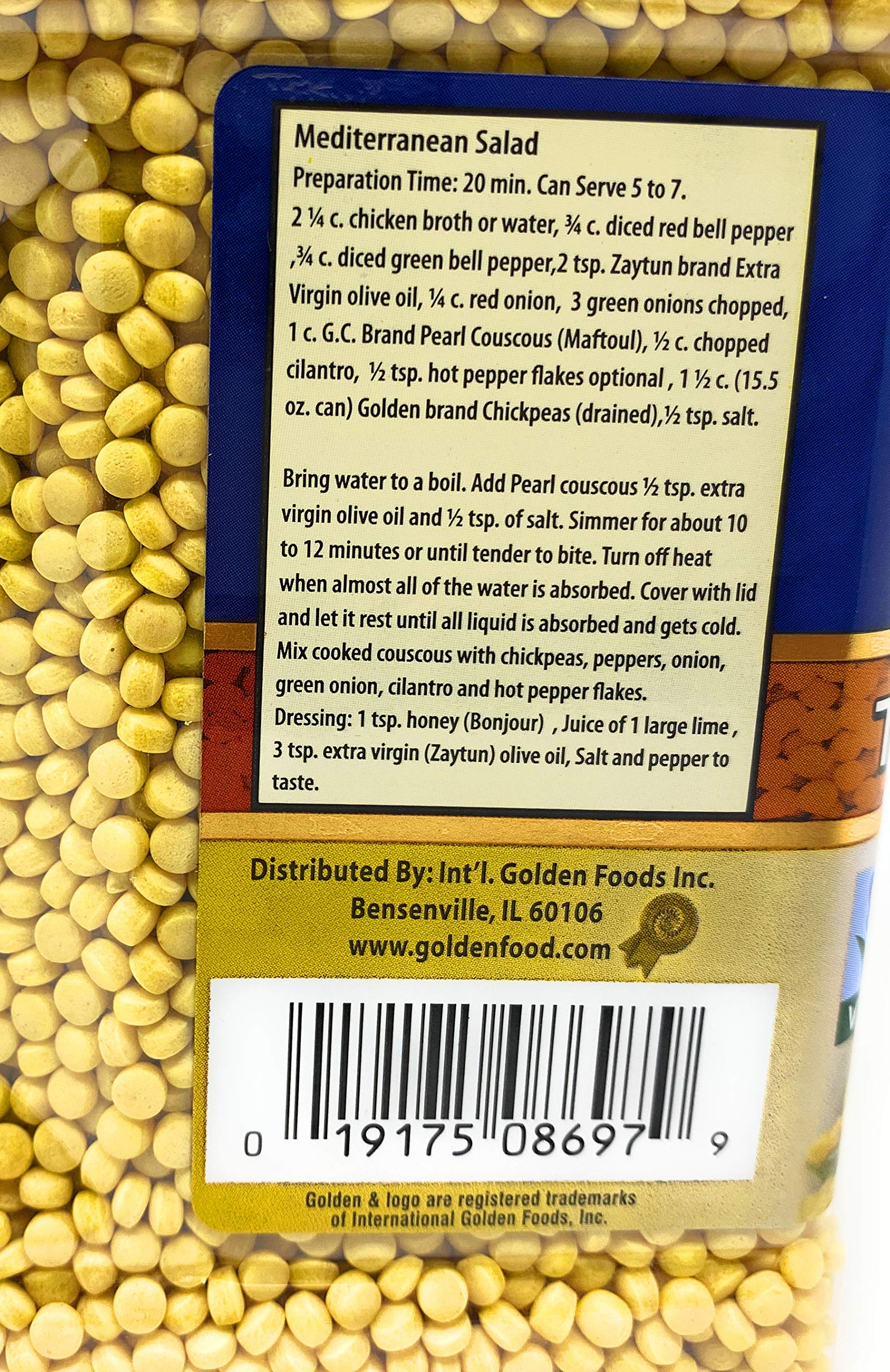 Premium Turmeric Couscous - Non-GMO, Vegan for Soups & Mediterranean Dishes