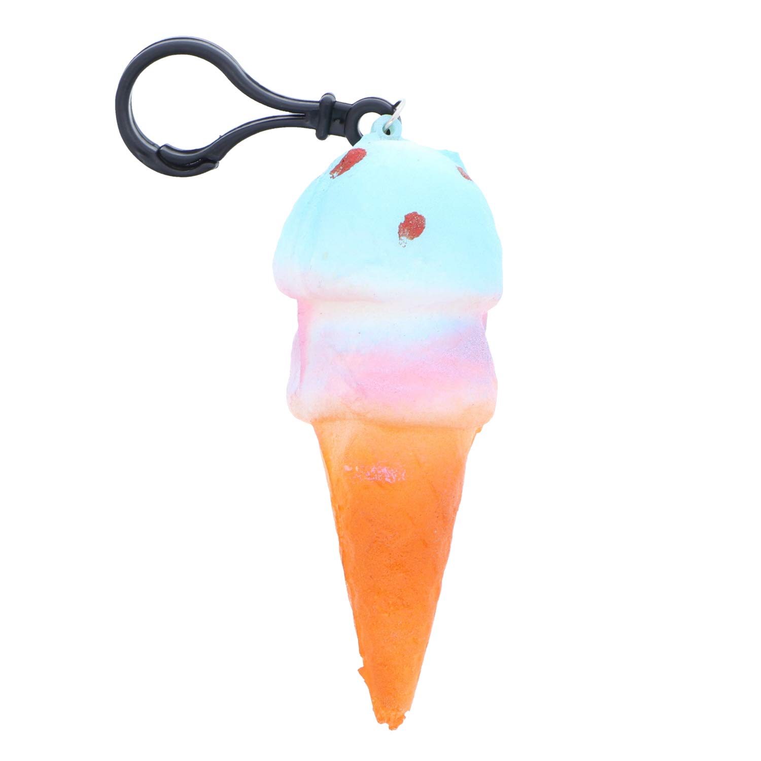 Squishy Scented Ice Cream Cone Keychain - Cute Soft Key Ring Holder for Kids & Teens - Perfect for Backpacks, Purses & Gift Giving