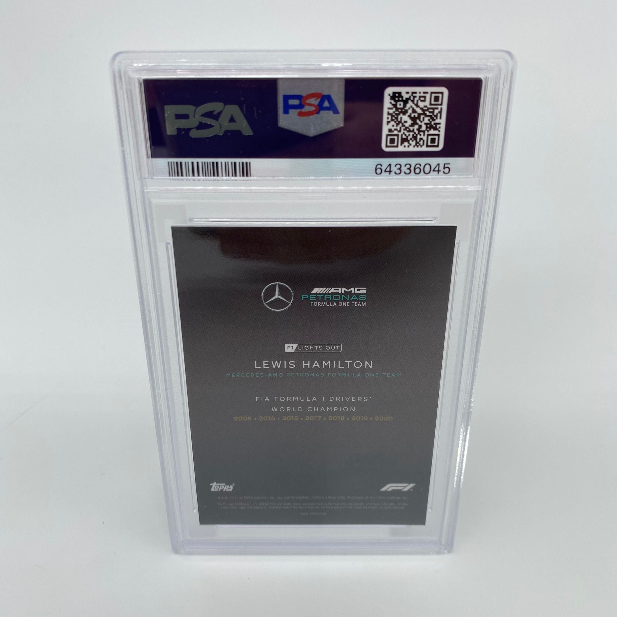 PSA 9 Graded 14/25 Lewis Hamilton 2020 F1 Drivers World Champion Trading Card - Rare Collectible for Motorsport Fans & Sports Memorabilia Enthusiasts