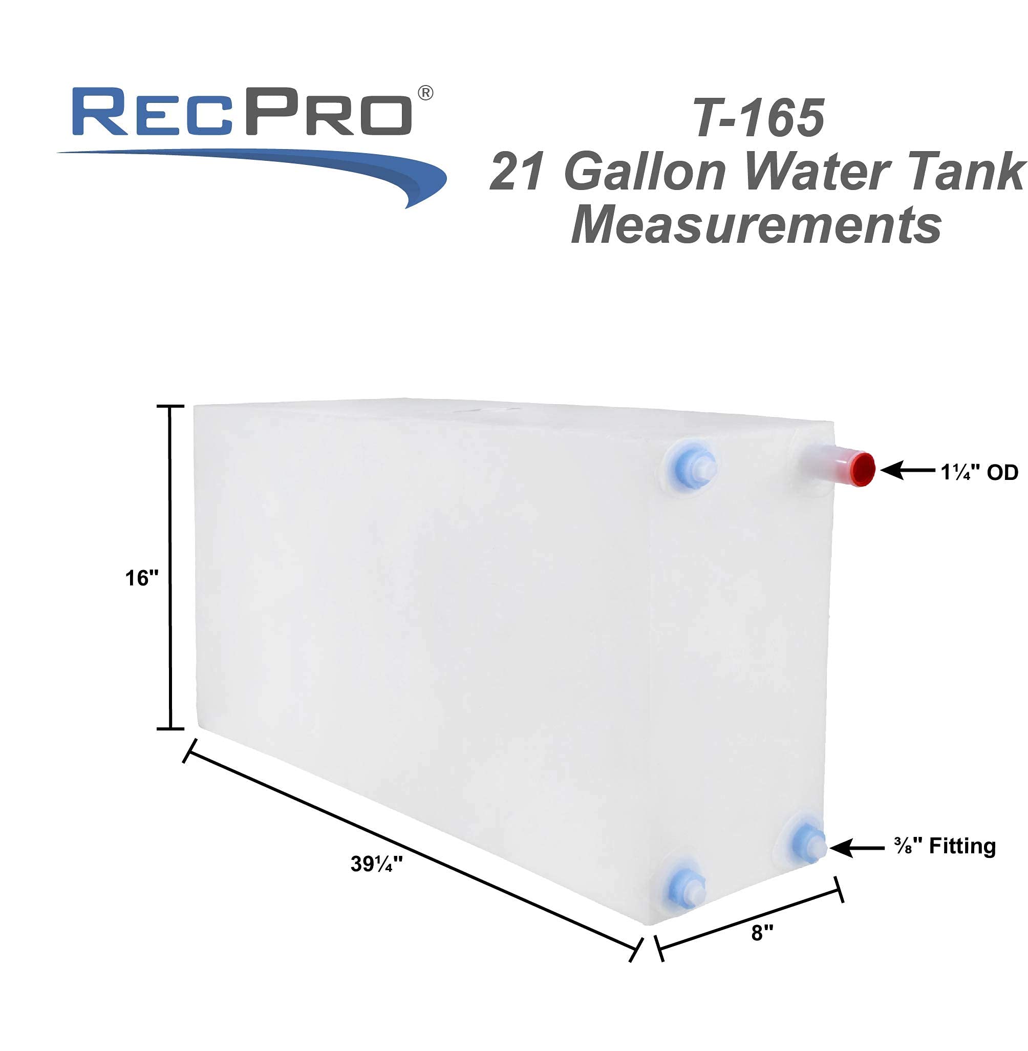 RecPro RV 21 Gallon Water Tank - Durable Plastic Fresh & Gray Water Storage Container | Made in USA | Perfect for Camping, RV Trips & Off-Grid Living