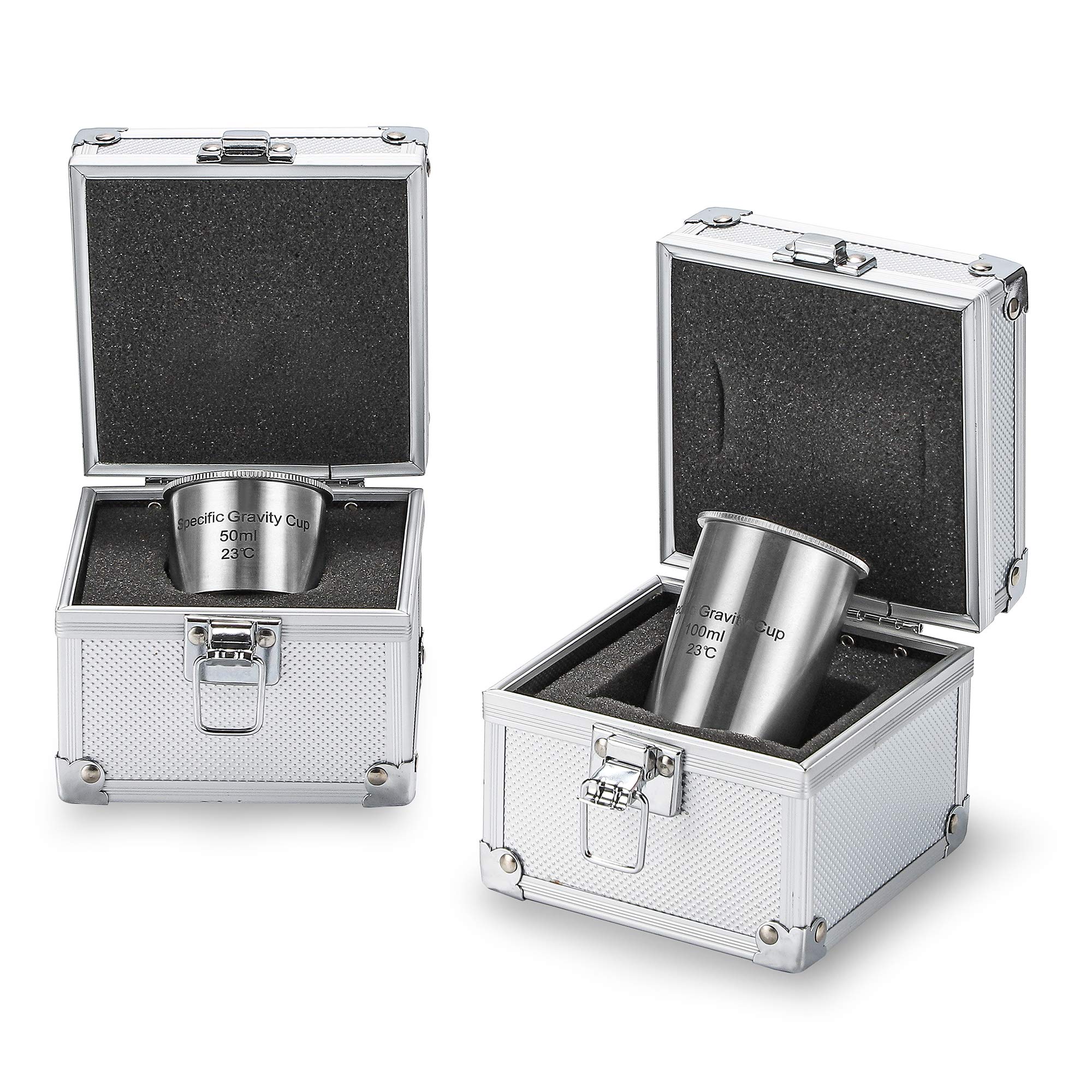 CGOLDENWALL Stainless Steel Density & Specific Gravity Test Cup - 50ml/100ml Capacity - Lab Equipment for Liquid Measurement (Ideal for Chemistry, Petroleum & Industrial Applications)