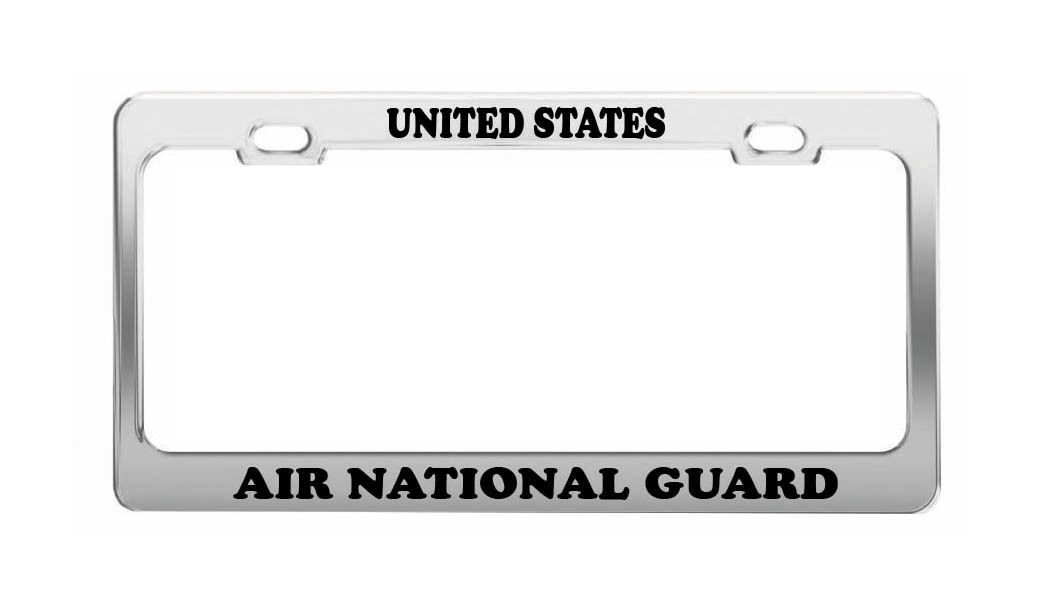 United States Air National Guard License Plate Frame - Chrome Metal Car Accessories for Military Support & Vehicle Customization | Perfect for Veterans, Patriotic Drivers & Auto Enthusiasts