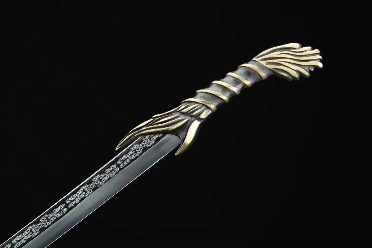 Premium Saber Camping Knife - High Manganese Steel Blade with Brass Fittings & Leather Scabbard - 38 Inch Survival Knife for Outdoor Adventures, Hunting, and Bushcraft