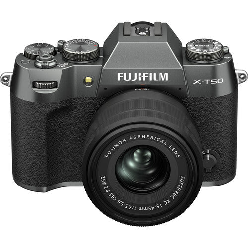 FUJIFILM X-T50 Mirrorless Digital Camera with XC15-45mmF3.5-5.6 OIS PZ Lens Kit (Charcoal Silver) - Perfect for Travel Photography, Vlogging & Street Shooting