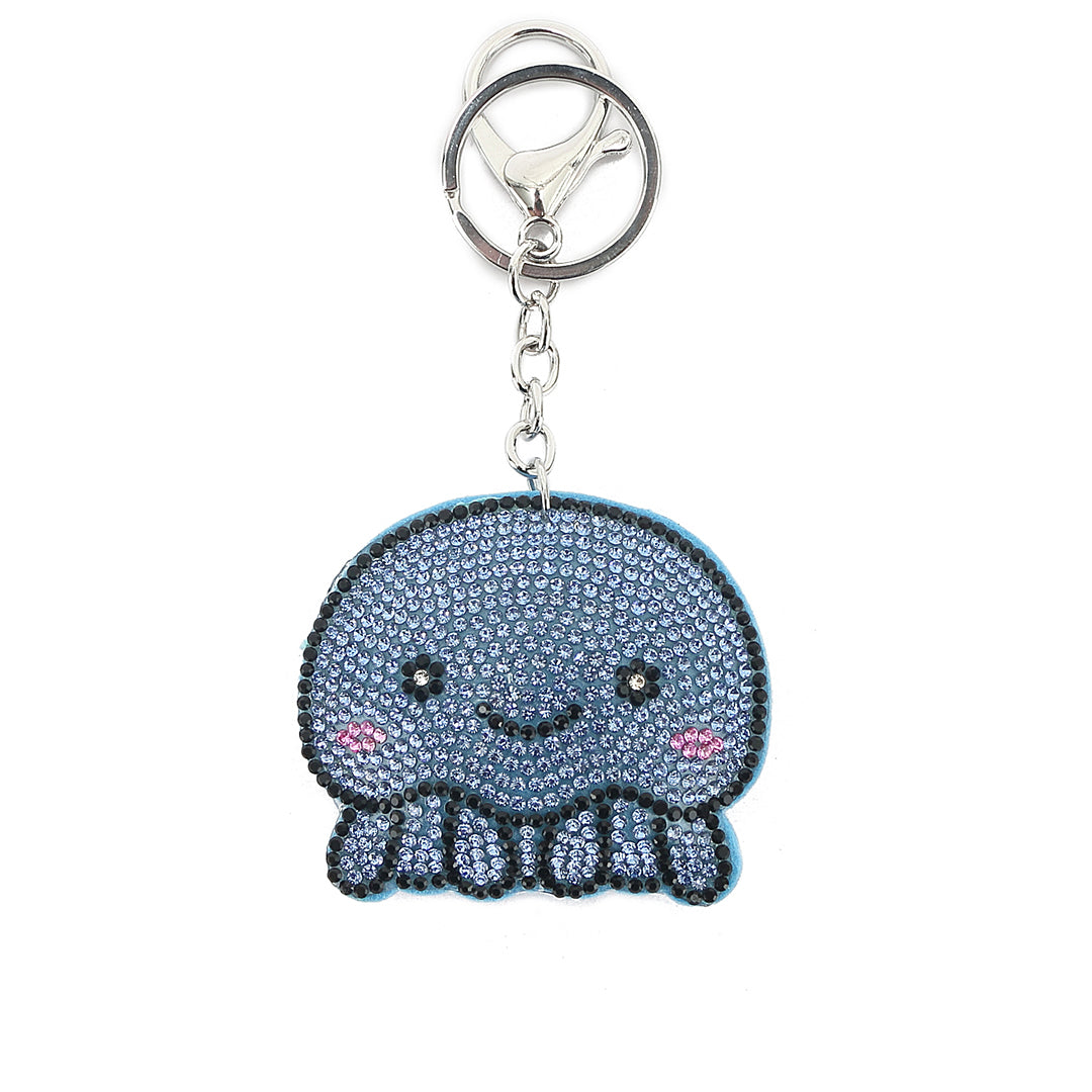 Blue Crystal Octopus Bag Charm - Stylish Accessory for Handbags, Backpacks & Keychains - Perfect Gift for Sea Lovers & Fashion Enthusiasts
