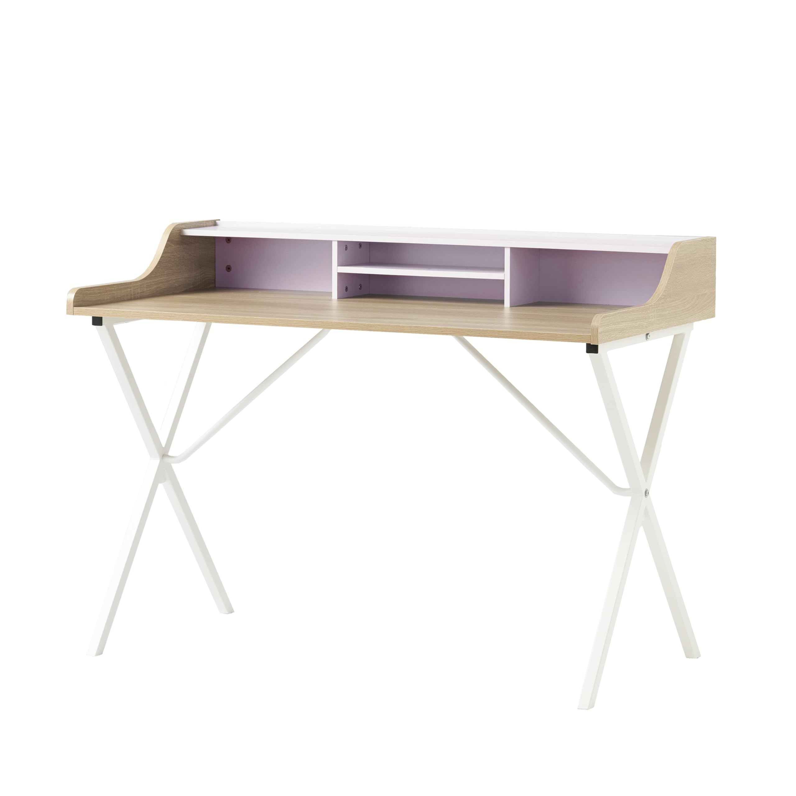 Christopher Knight Home Aalto Computer Desk - Modern Oak & White Melamine Writing Desk for Home Office, Gaming, or Study Room Workspace