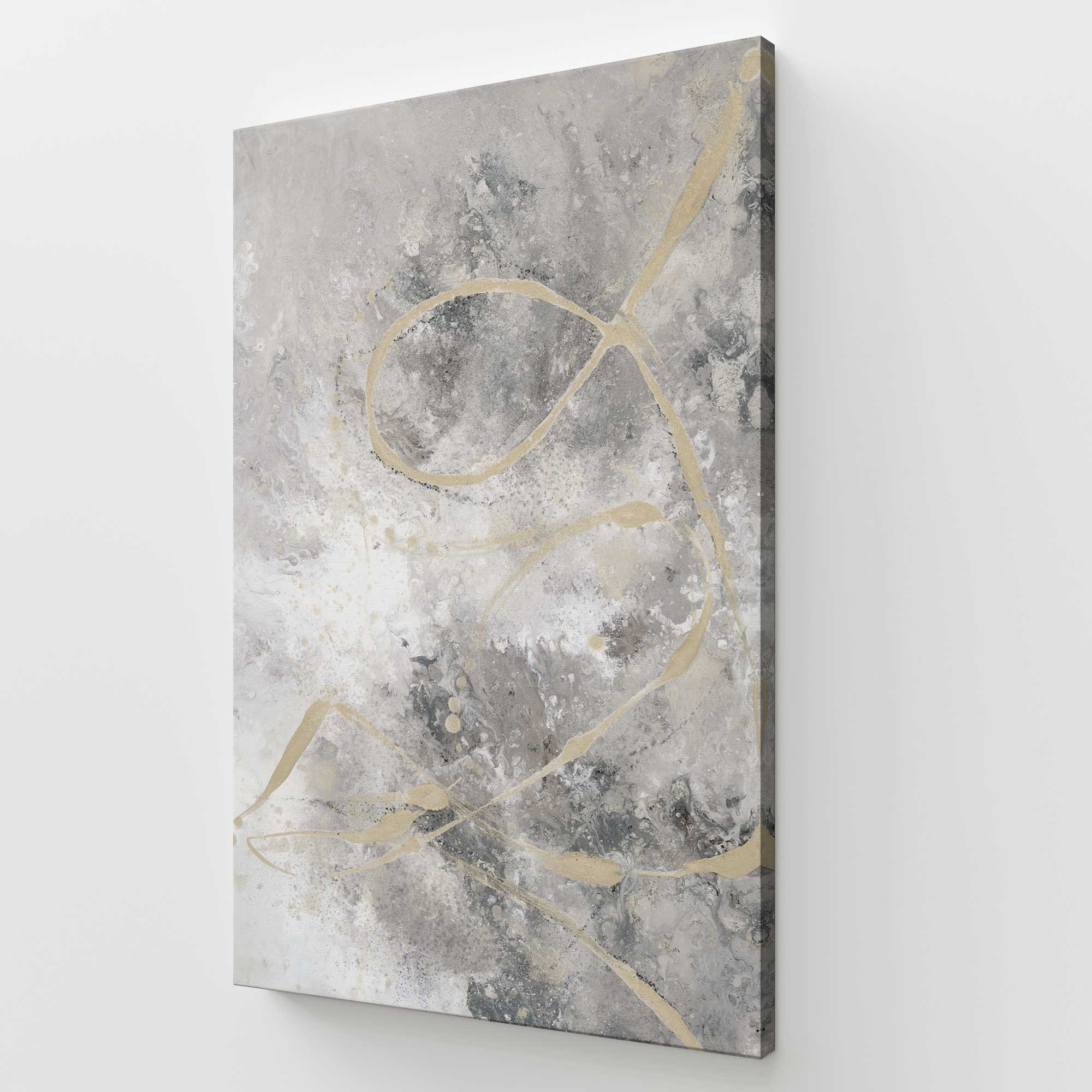 Gilded Whispers v3 Large Canvas Print - Modern Wall Art for Living Room, Bedroom & Office Decor | Premium Framed Painting for Home & Commercial Spaces