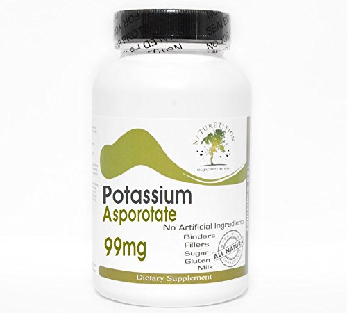 Potassium Asporotate 99mg - 200 Capsules | Pure Supplement No Additives | Naturetition | Supports Muscle & Nerve Function | for Athletes & Active Lifestyles