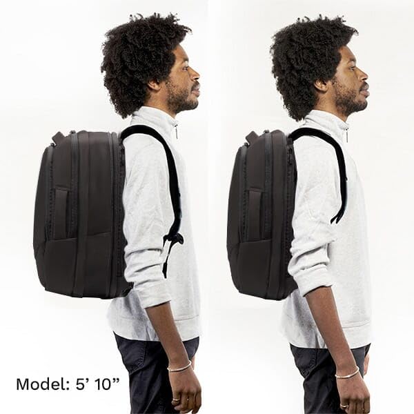 Knack Small Series 2 Expandable Laptop Backpack for 16 Inch Laptops - TSA Approved Carry-On Travel Backpack with 2 Day Outfit Capacity in Midnight Black | Perfect for Business Trips, College Students & Daily Commute