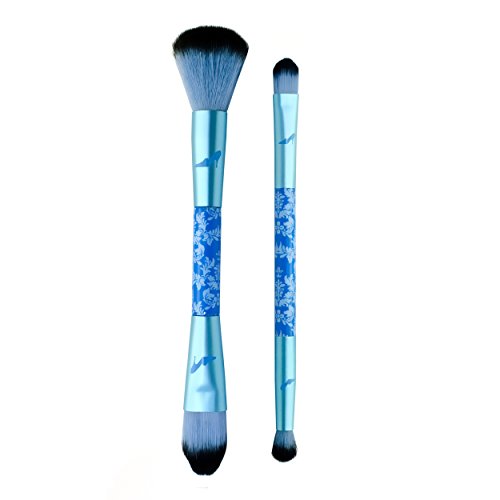 Disney Cinderella Blue 2-Piece Touch Up Brush Set - Beyond Midnight Collection | Perfect for Makeup Touch-Ups & Travel | London Soho New York Inspired Beauty Tools