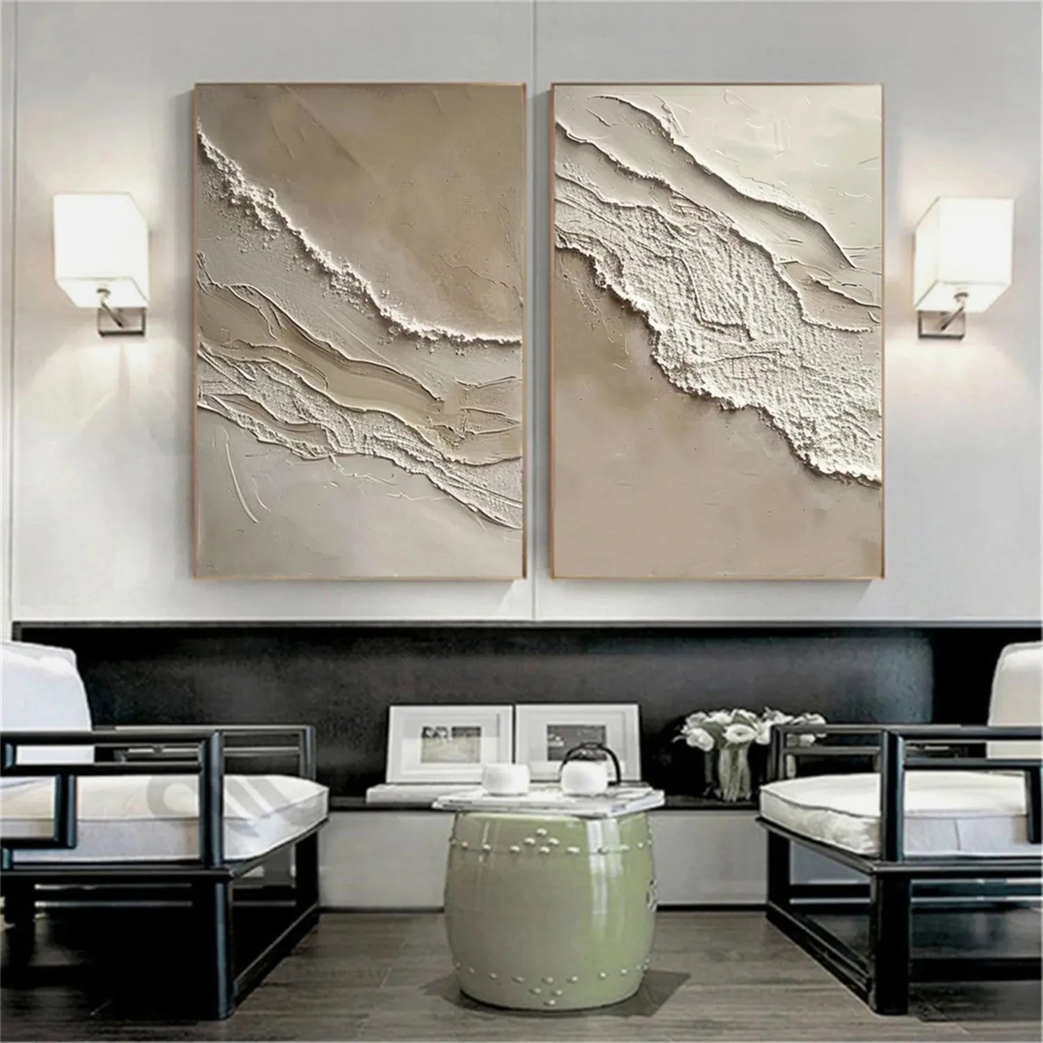 Ocean and Sky Painting Set of 2 - Premium Wall Art for Home & Office Decor | Coastal Landscape Paintings | Perfect for Living Room, Bedroom & Office