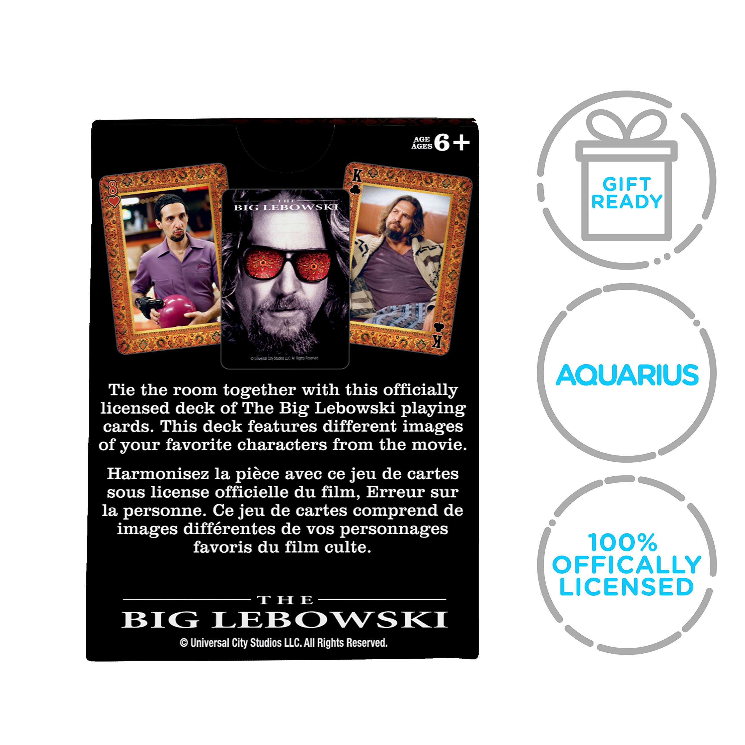 **AQUARIUS The Big Lebowski Playing Cards - Officially Licensed Deck for Poker, Blackjack & Collectibles - Perfect for Game Nights & Movie Fans**
