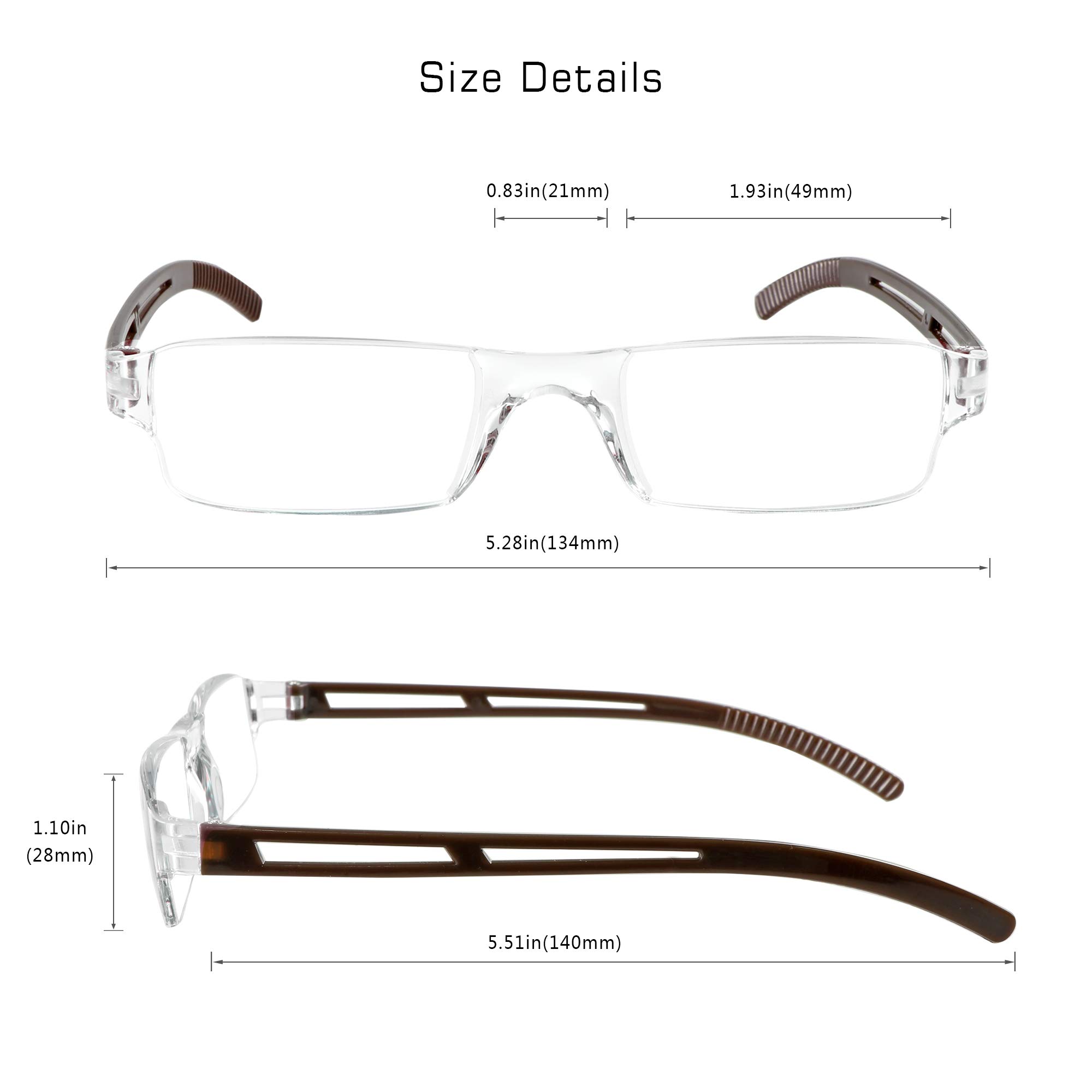 LifeArt 2/4 Pairs Reading Glasses with Blue Light Blocking - Anti Glare Computer Glasses for Men & Women - Stylish Rectangle Eyewear Frames - Perfect for Office Work, Gaming & Screen Time