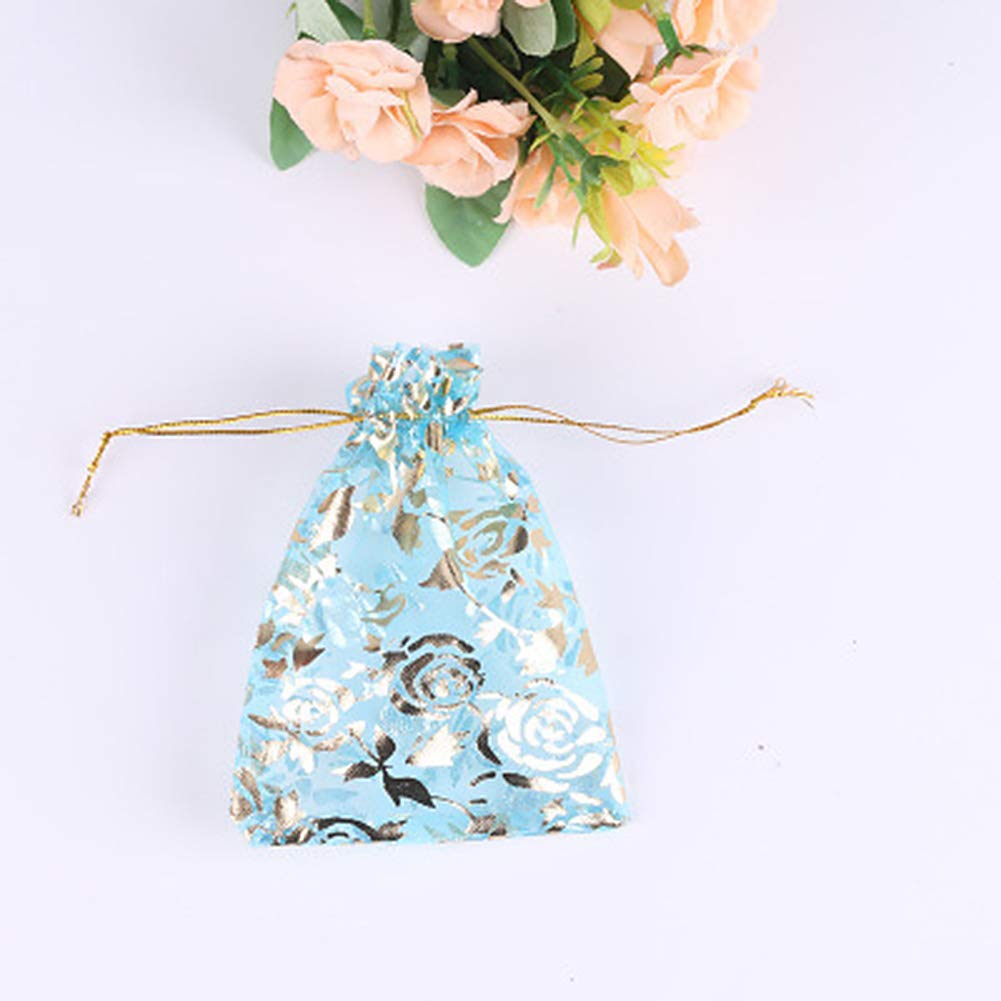 50 Pack Sheer Coral Organza Gift Bags - Elegant Jewelry Pouches for Wedding Favors, Party Decorations & Special Occasions - Perfect for Bridal Showers, Birthday Gifts and Handmade Crafts