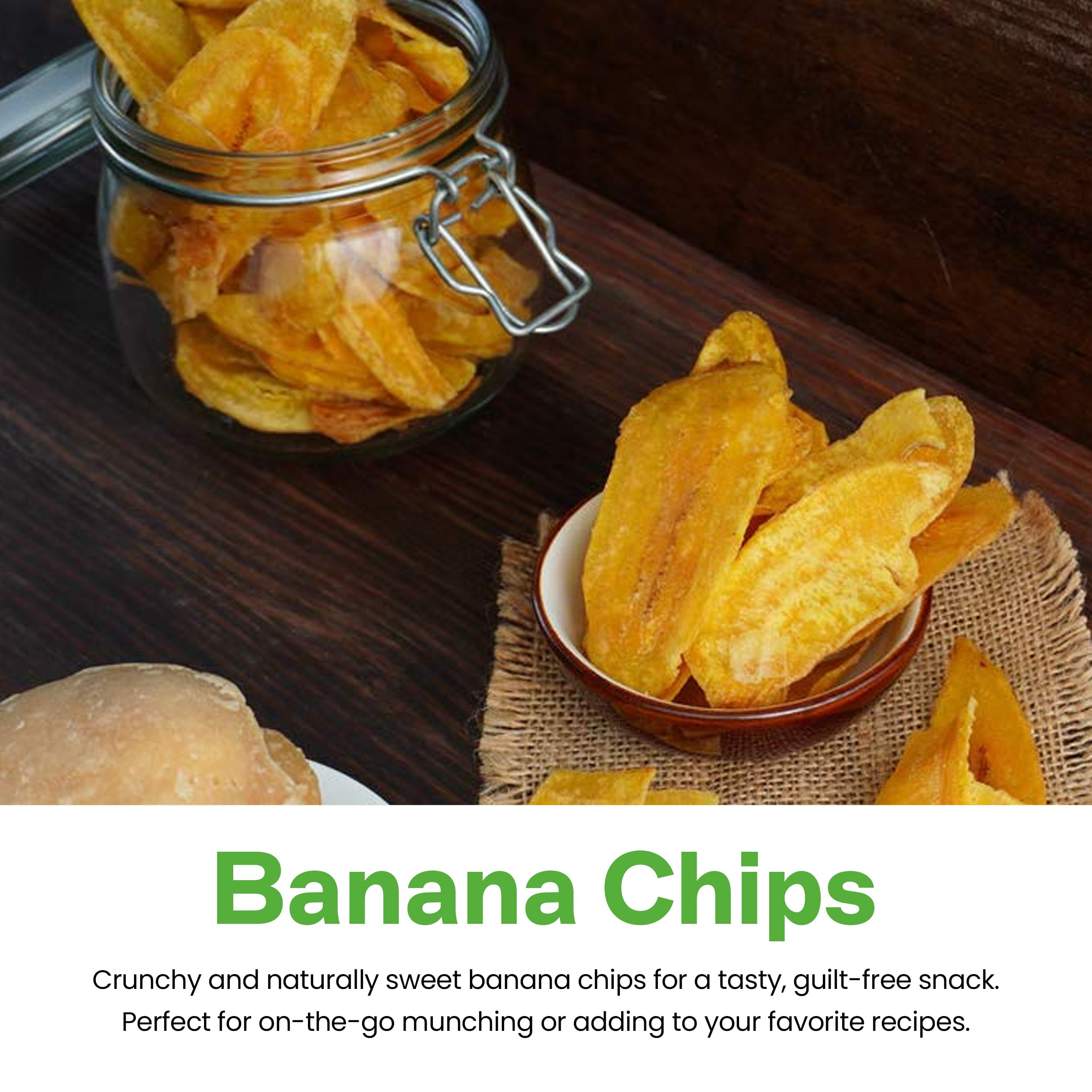 Lam's Plantain Strips - Crunchy Banana Chips, 2.5oz (71g) | Gluten-Free, All Natural Vegetable Snacks | Healthy On-The-Go Snack for Kids, Office & Road Trips